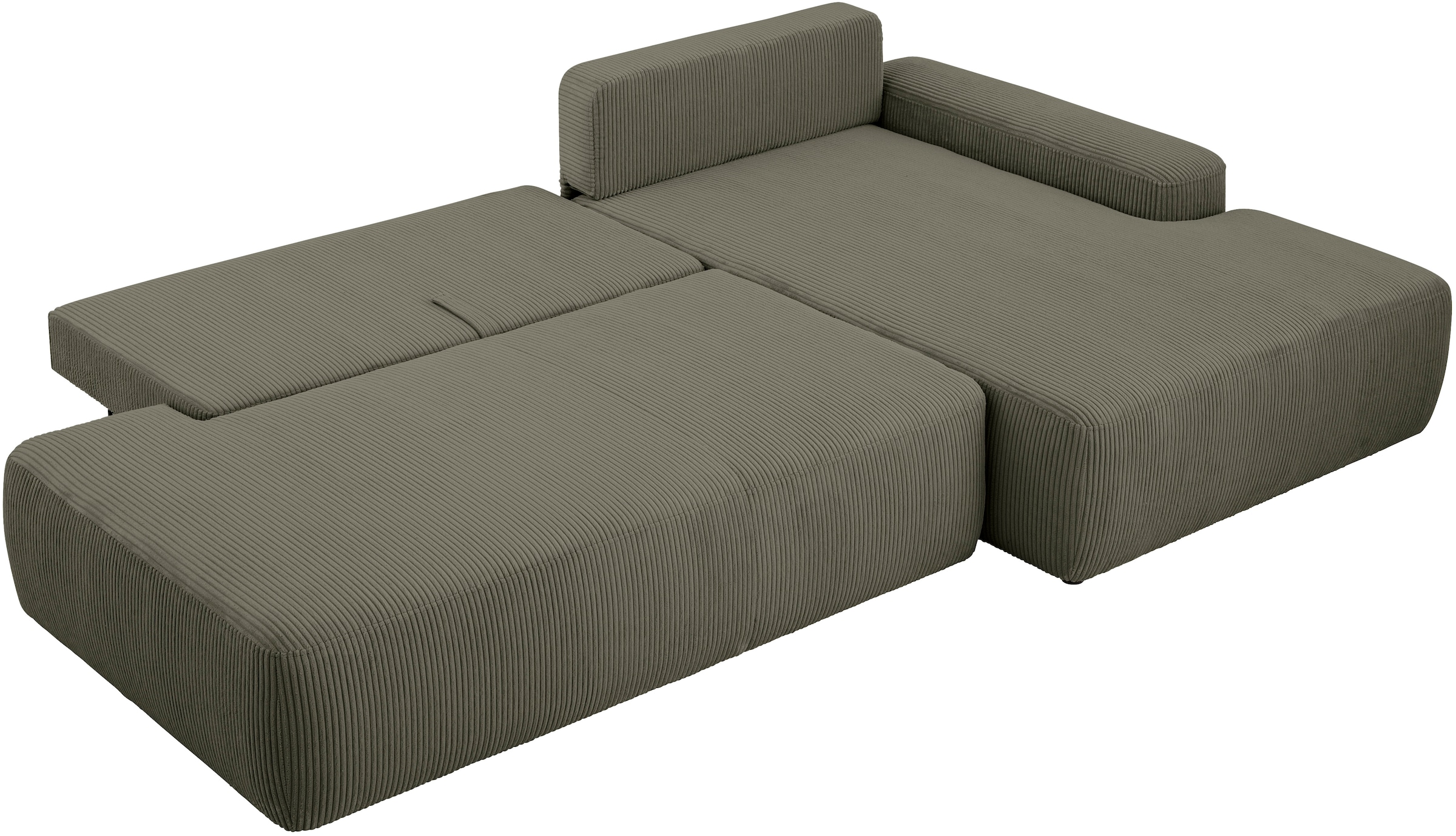 INOSIGN Ecksofa »TORGE, Schlafsofa Cord, Samtvelours u. Strukur fein, Couch in L-Form« Schlaffunktion und Bettkasten, Liegefläche: 210x125 cm, neues Design