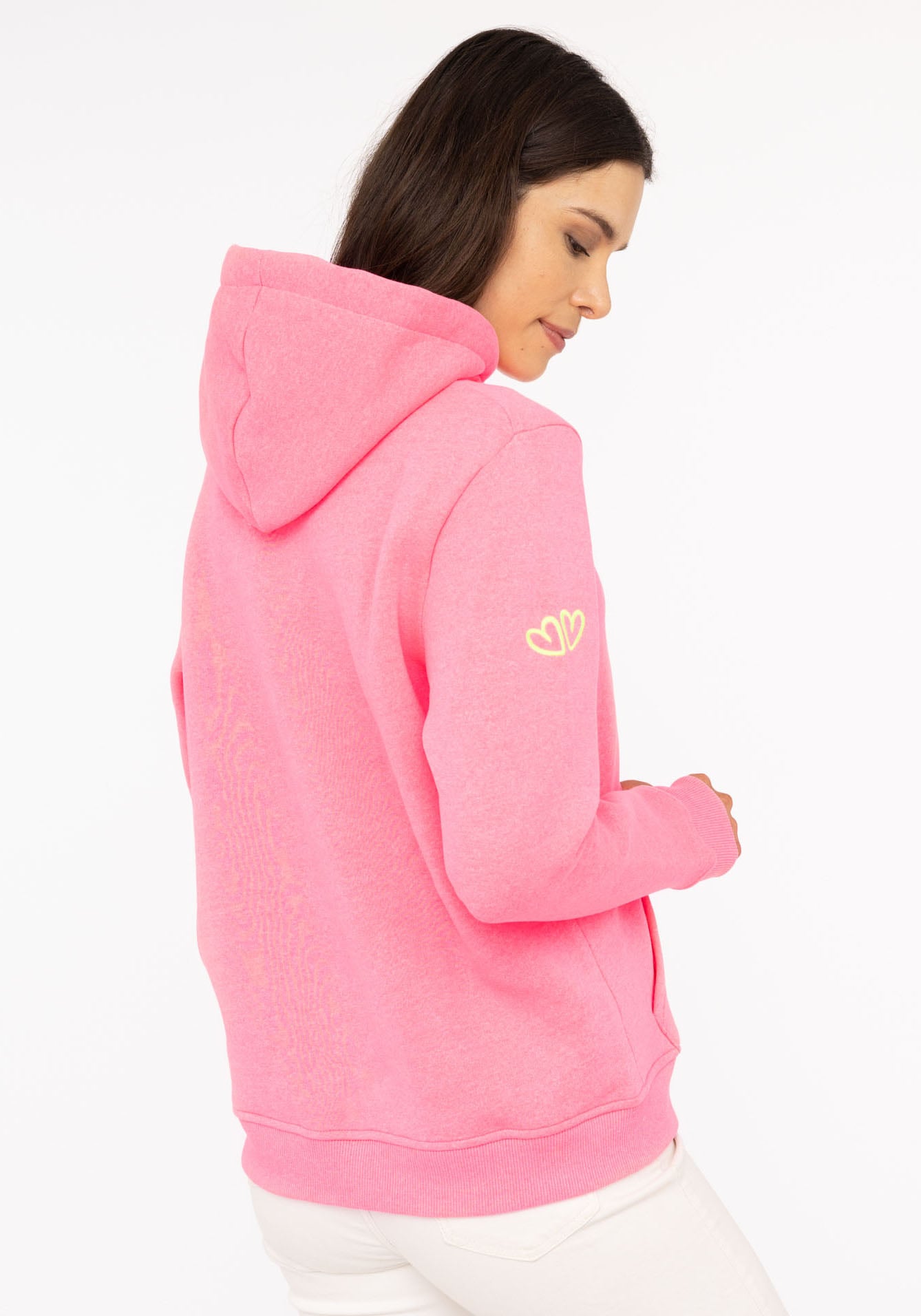 Zwillingsherz Hoodie »"Good Vibes"«, mit guten Vibes, Herzen am Arm und farbiger Stickerei