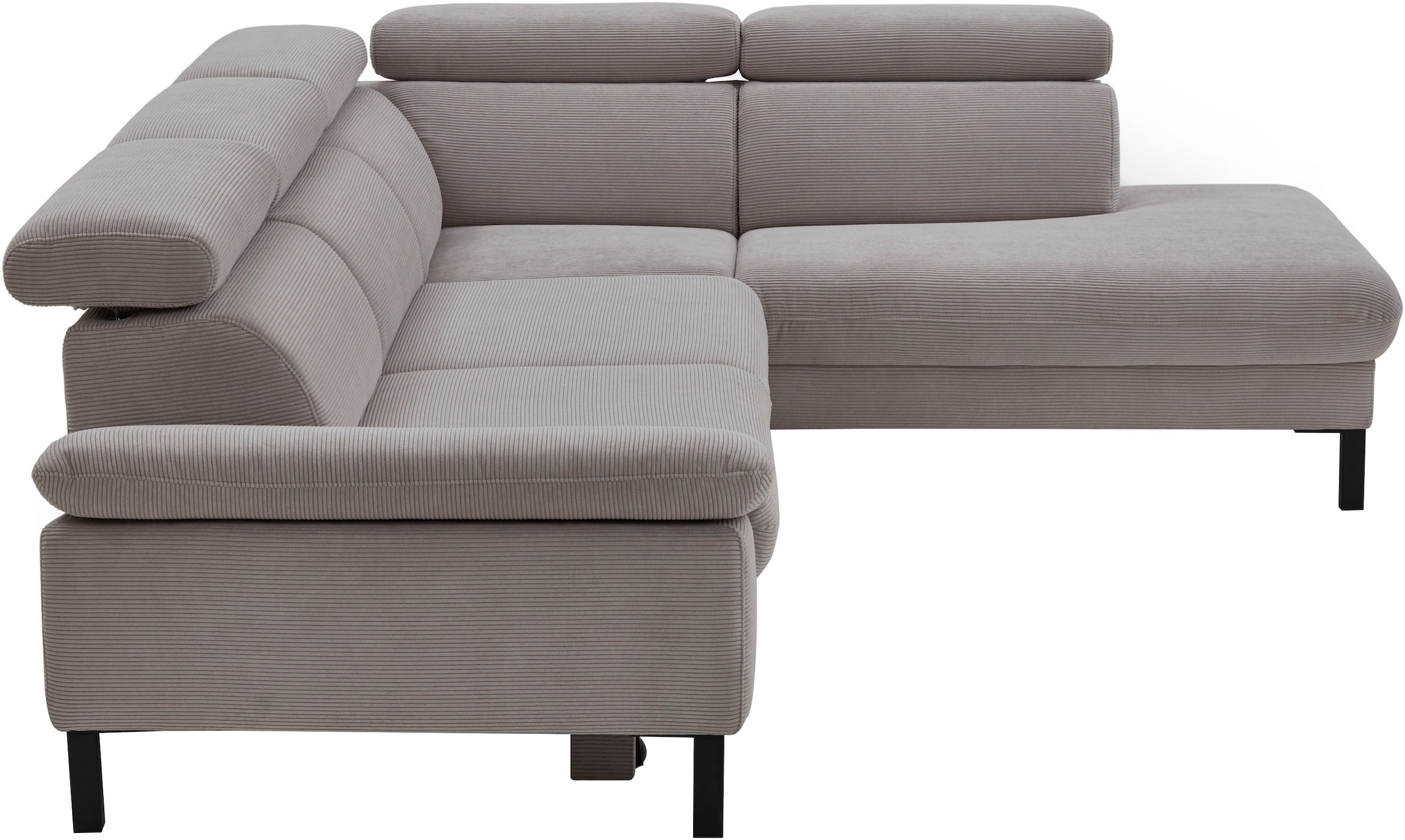 Home affaire Ecksofa »Arnayon mit Querschläfer-Bettfunktion, Schlafsofa, großer Bettkasten«, manuelle Kopfteilverstellung, Tonnentaschen-Federkern, Feincord L-Form