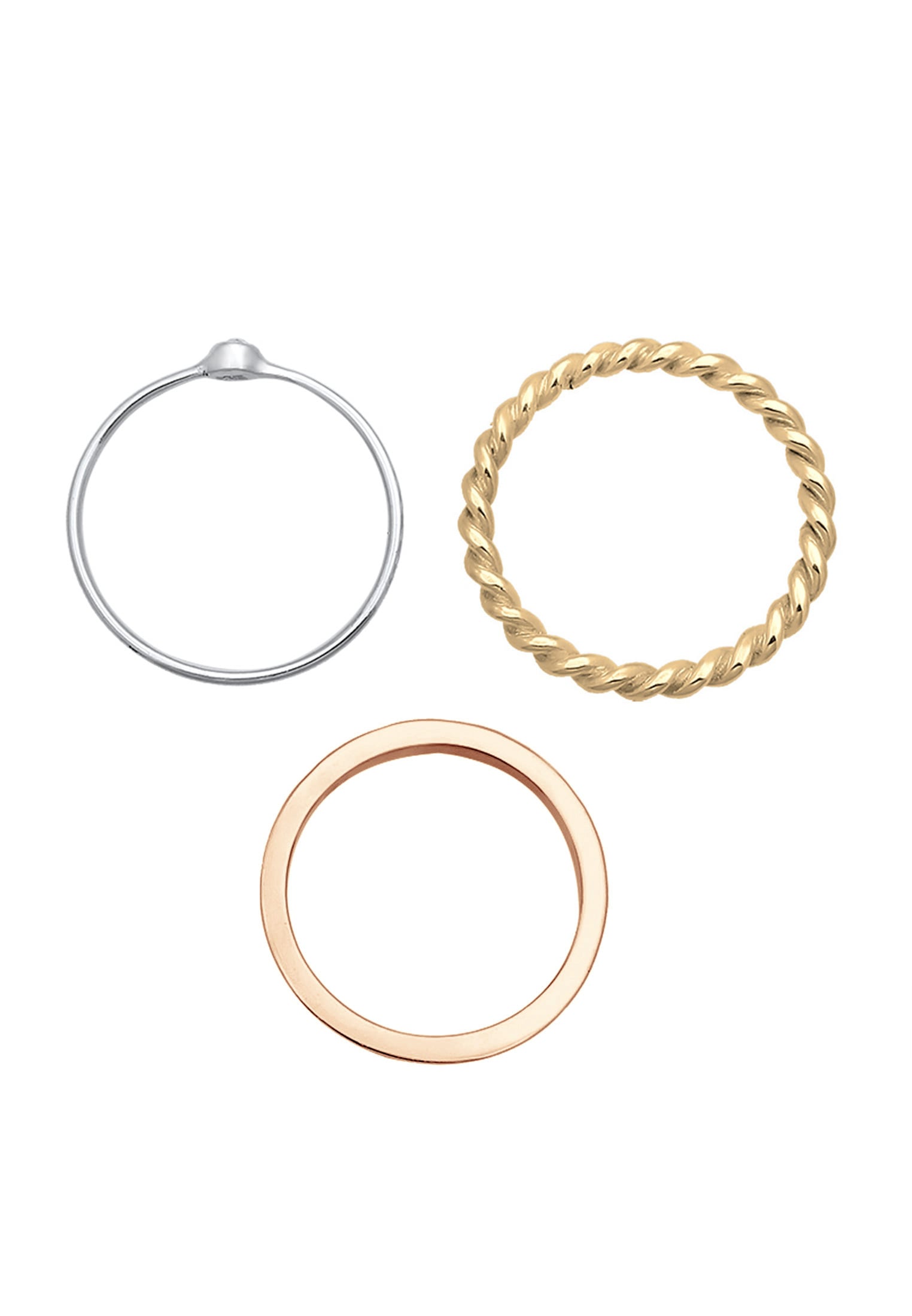 Elli Ring-Set »Ring Ring-Set mit Kristalle 925 Silber«