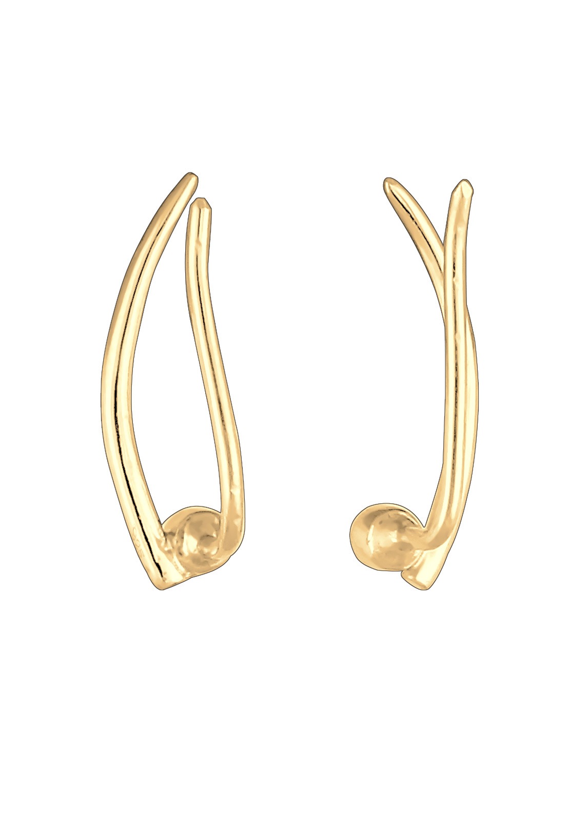Elli Paar Ohrstecker »Ohrringe Ear Climber Glas Kristalle Weiß 925 Sterling Silber«