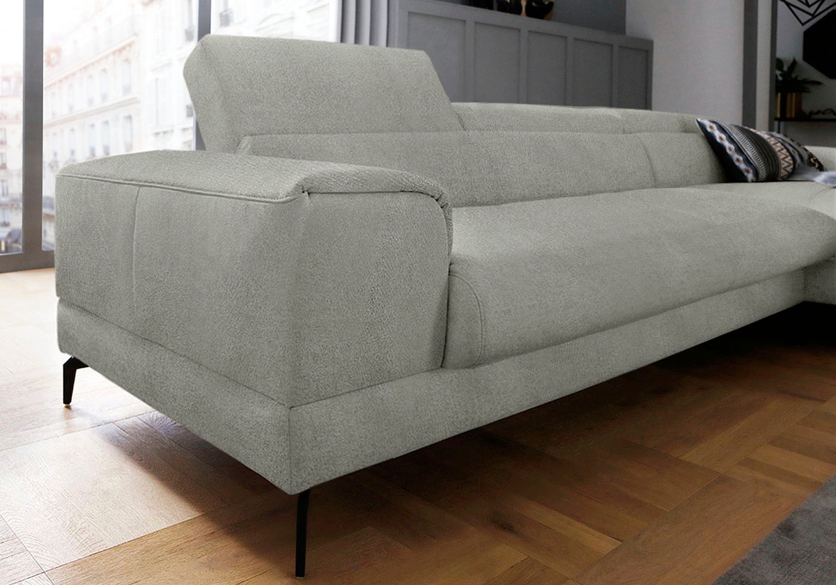 W.SCHILLIG Ecksofa »piedroo, Designsofa mit tollem Sitzkomfort, bequem, L-Form« Kopfteilverstellung, wahlweise mit Sitztiefenverstellung, Breite 343cm
