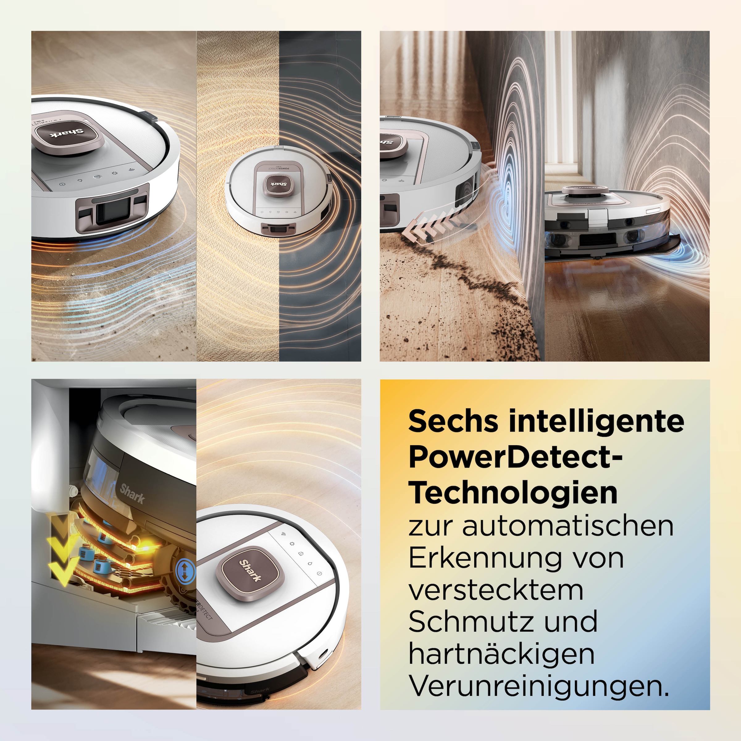Shark Saugroboter »Shark ThermaCharged PowerDetect Saugroboter RV2900XEEUWH« beheizte Basisstation verwendet 85°C heißes Wasser und 80°C warme Luft
