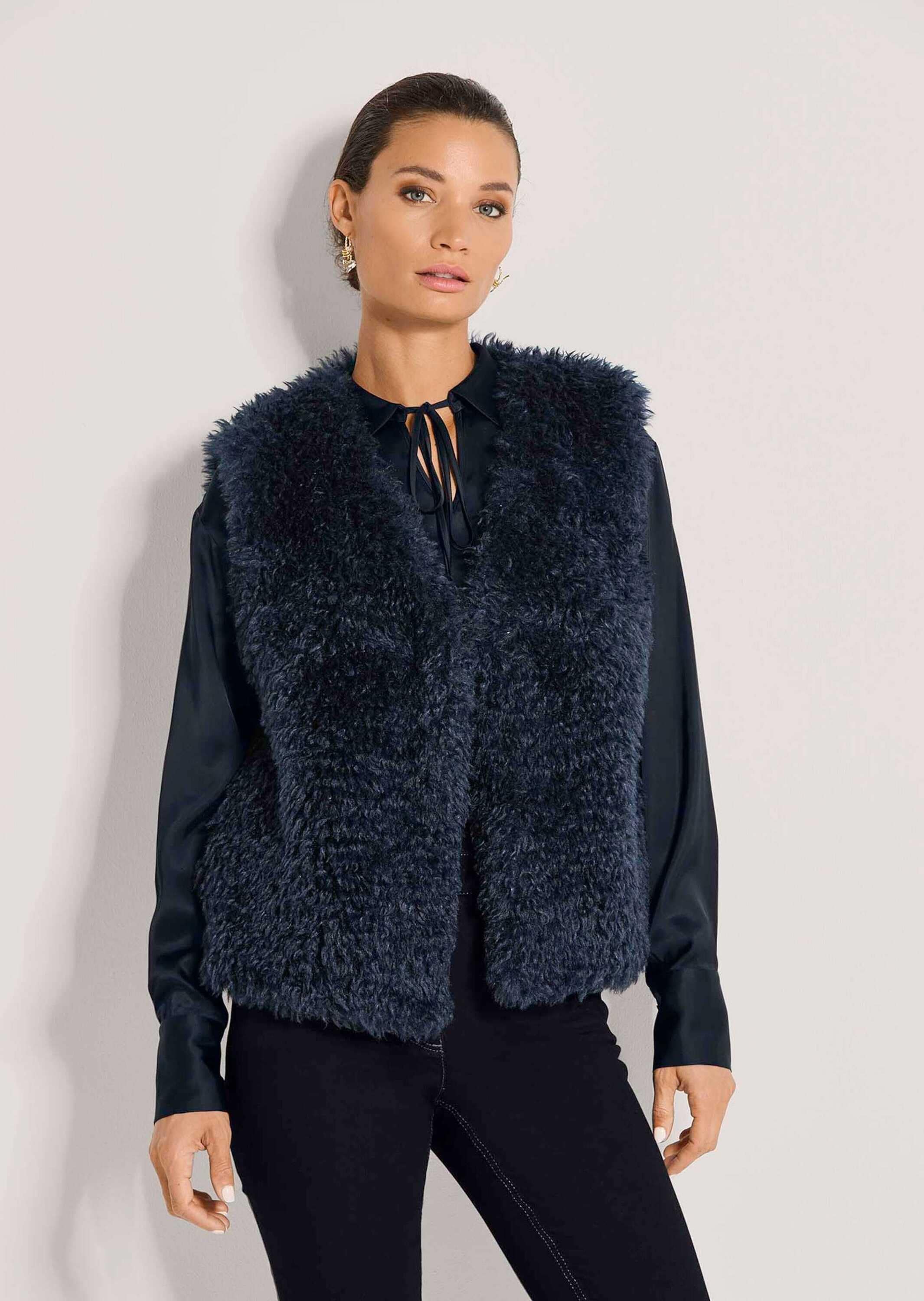 MADELEINE Kurzweste »Weste Faux-Fur-Weste mit langem Flor«