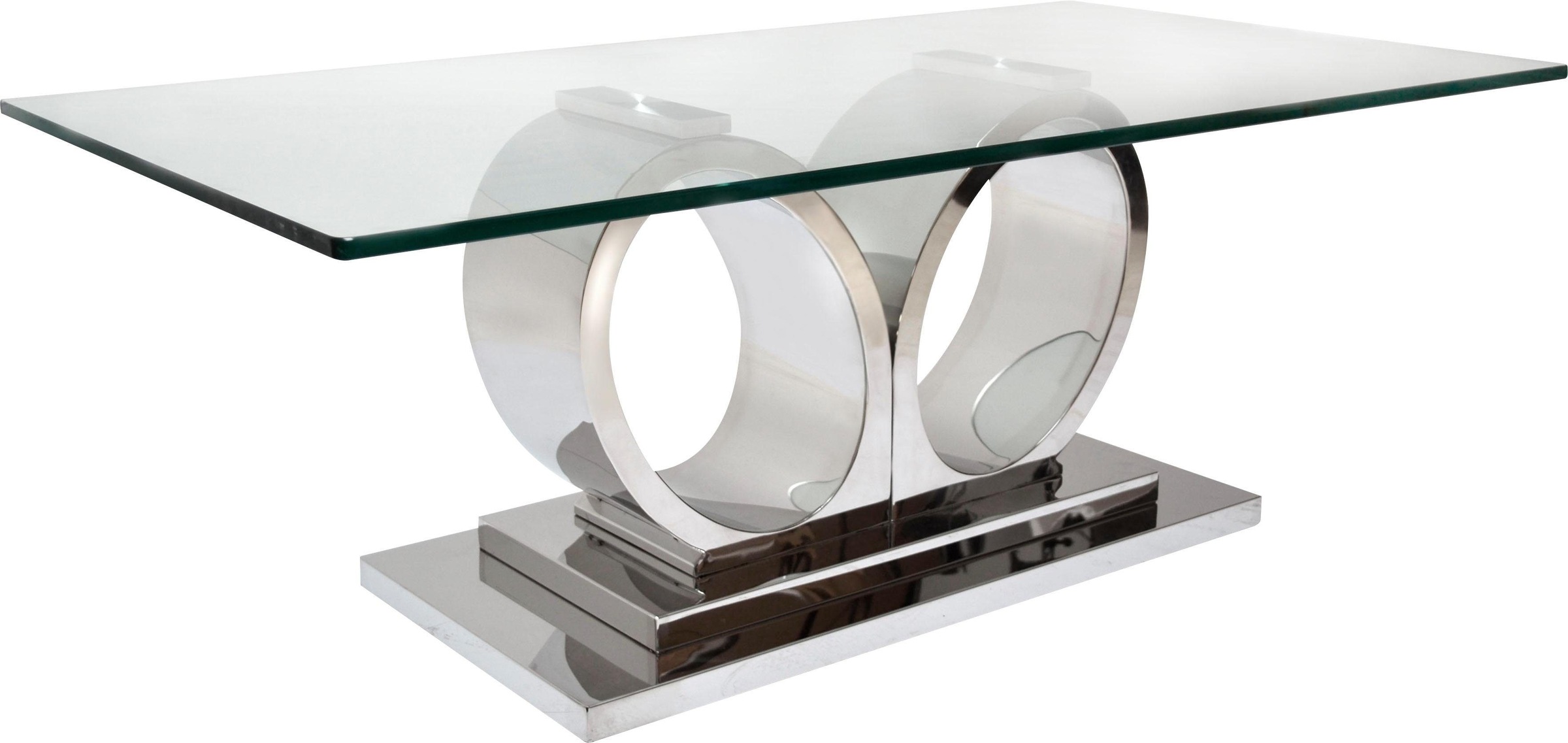 Leonique Couchtisch »Aspen«, Couchtisch "Aspen",rechteckig, modern, Chrom, Glasplatte, pflegeleicht