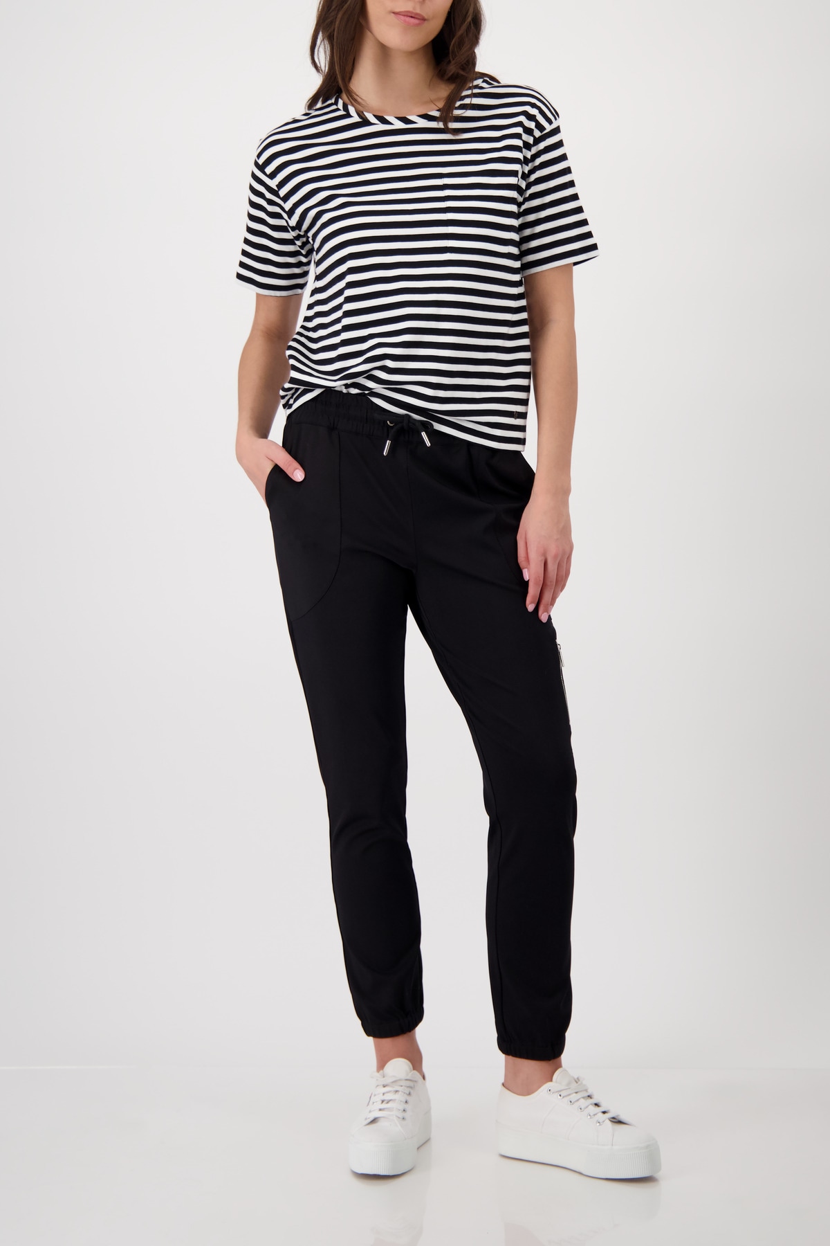 Monari T-Shirt »Shirt Basic Pima Ringel« Regular fit mit Streifenmuster