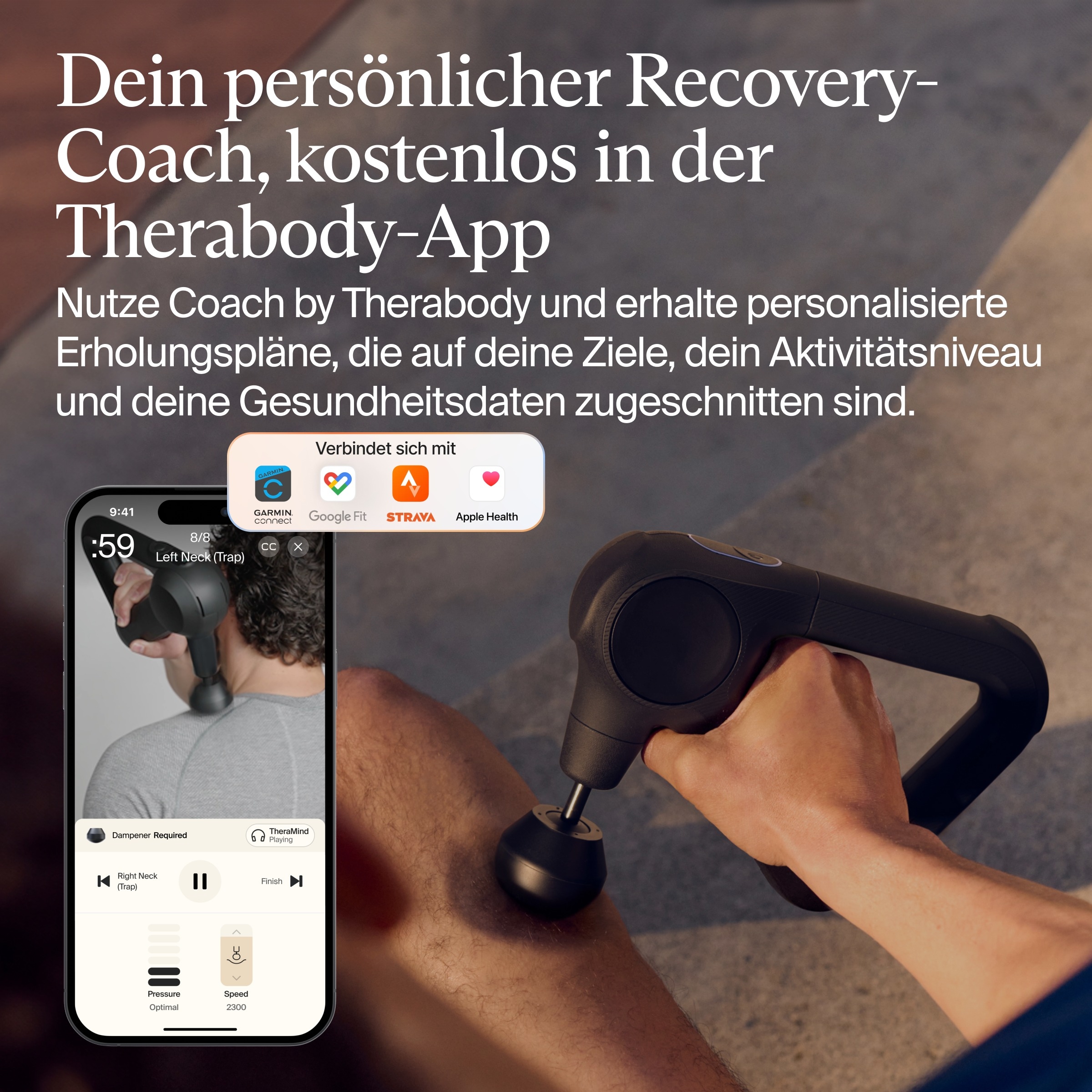 Therabody Massagepistole »Theragun Prime (6.Generation), robusten, stoßfesten Design« Schmerzen lindern, Flexibilität & Leistung steigern, Regeneration