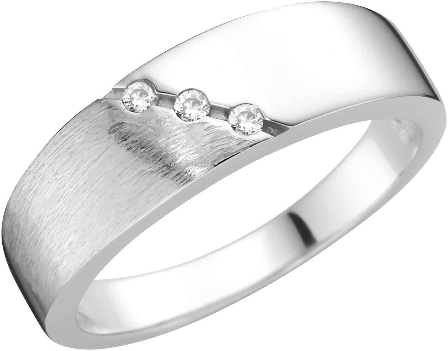 Fingerring »Schmuck Geschenk Damenring Ring matt glanz«, mit Zirkonia (synth.)