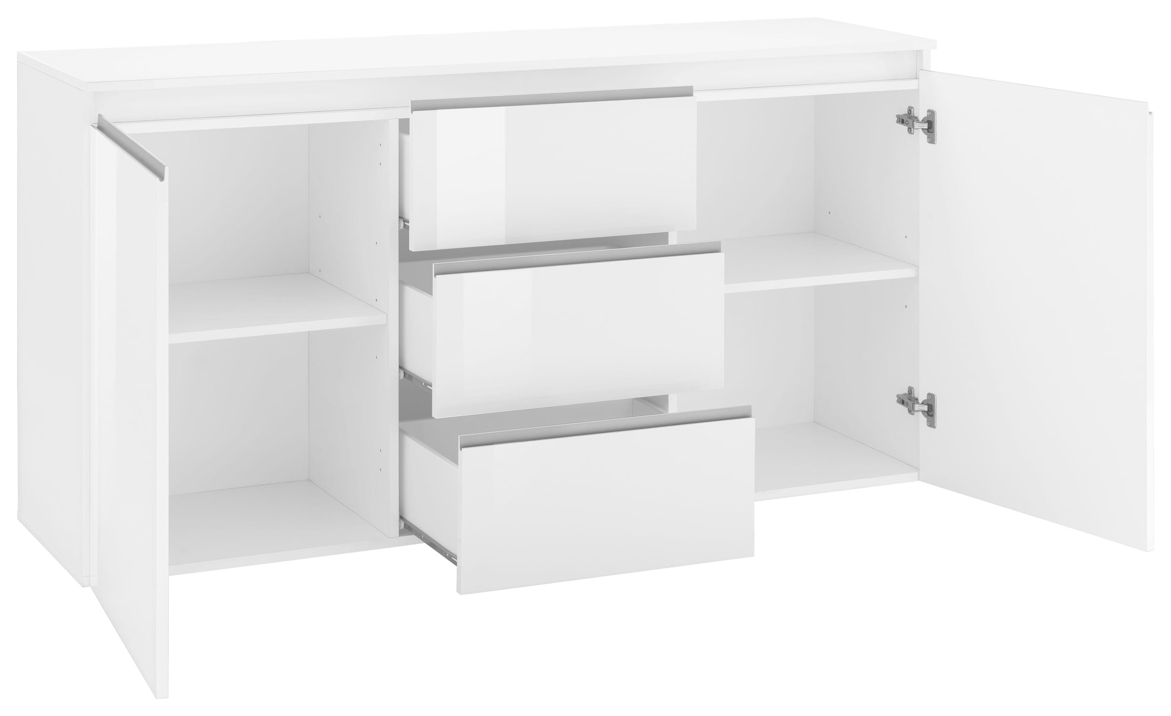 INOSIGN Kommode »Magic, Kommode, Schrank, Kredenz«, mit 2 Türen und 3 Schubkästen Hochglanz lackiert (B/T/H) 150x40x81 cm