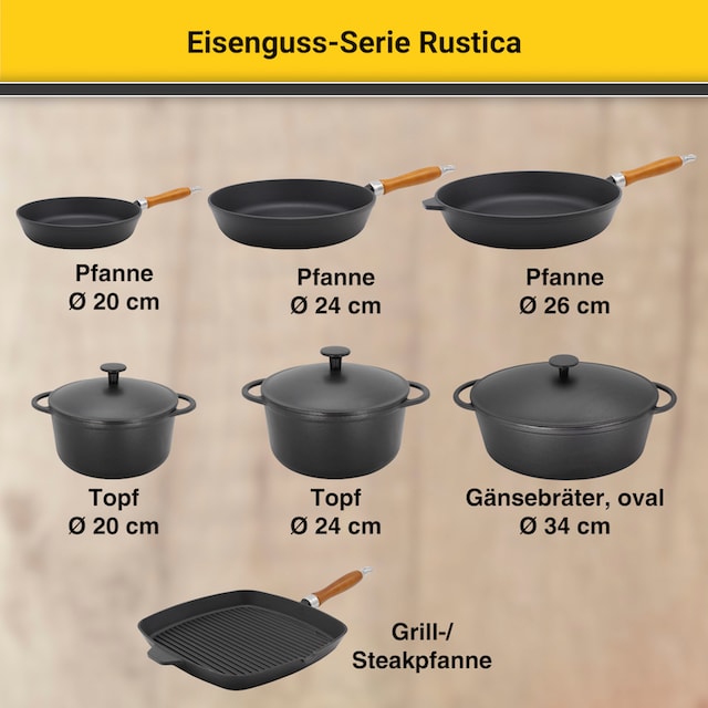 Krüger Bräter »Rustica«, Eisenguss-Emaille, 7,5 Liter, Induktion bestellen  im OTTO Online Shop