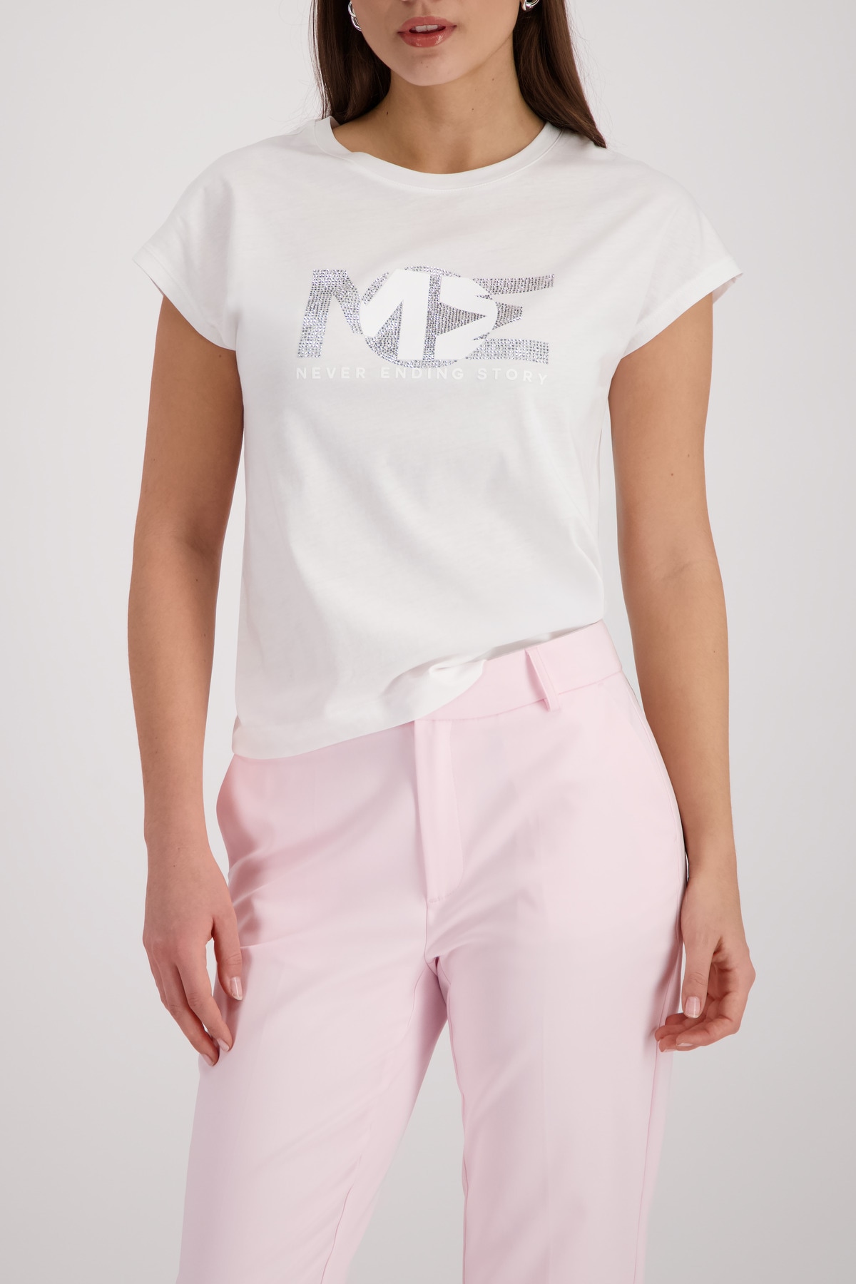Monari T-Shirt »Shirt Basic Schmuck« Regular fit mit Strasssteinen