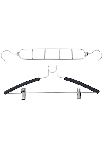 Kleiderbügel, (Set, 4 tlg.), Edelstahl, 4er-Set, platzsparendes Kleiderbügelsystem aus...