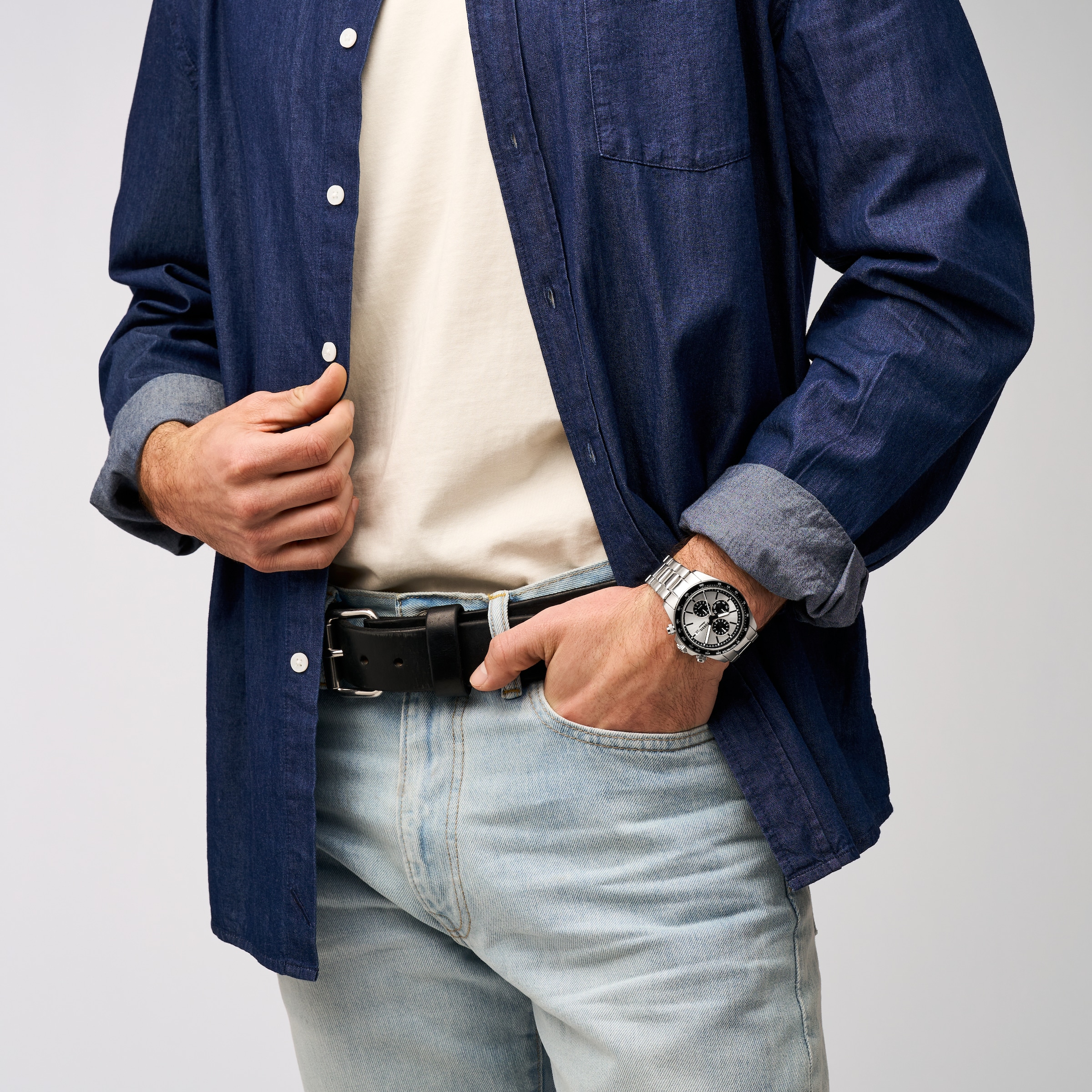 Fossil Quarzuhr »AUTOCROSS«, Armbanduhr, Herrenuhr, Edelstahlarmband, analog, Tag, Wochentag