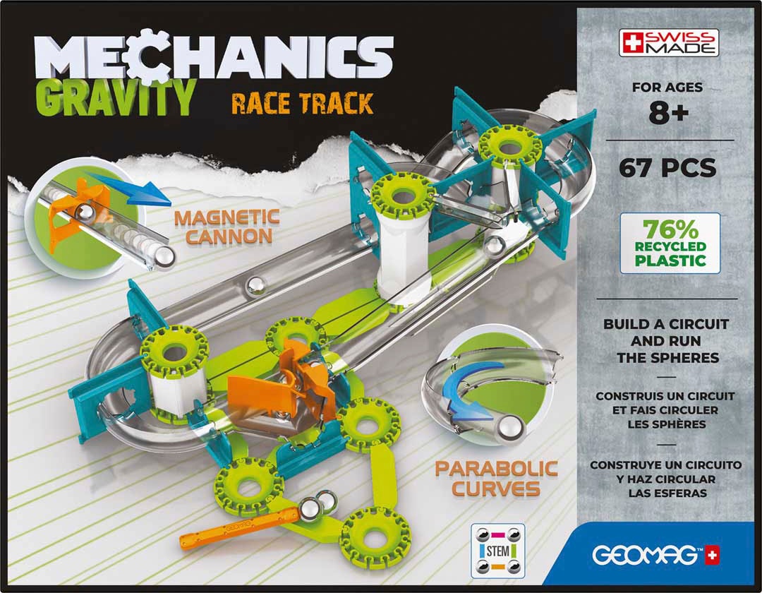 Geomag™ Magnetspielbausteine »GEOMAG™ Mechanics Gravity, Recycled Race Track«, (67 St.), aus recyceltem Material
