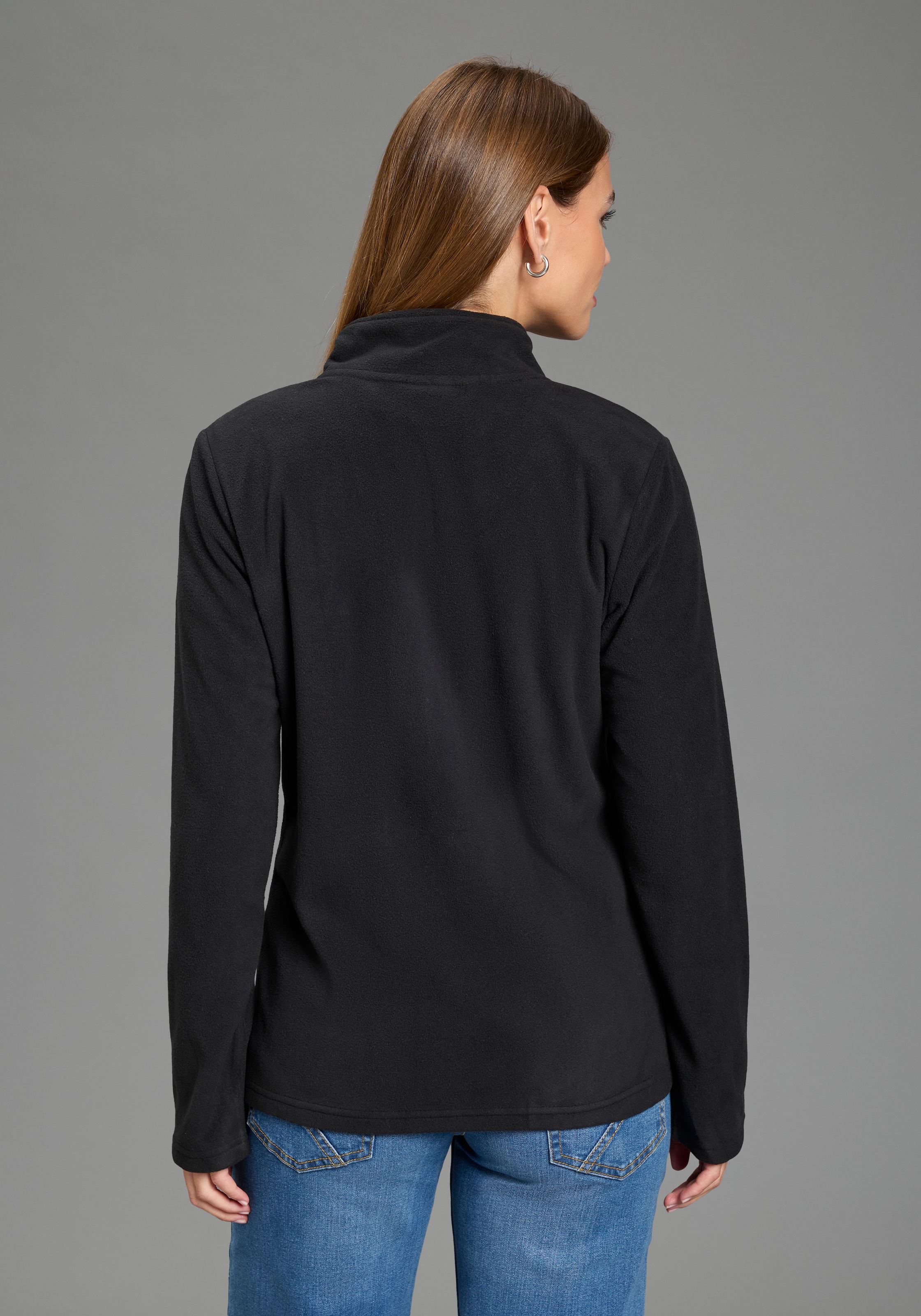 Eastwind Fleecejacke ohne Kapuze für kalte Tage,  aus 100% Polyester,  sportlicher Stil