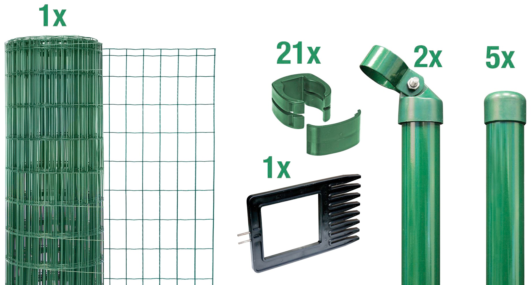 Alberts Schweißgitter »Fix-Clip Pro®«, (Set), 81 cm hoch, 10 m, grün beschichtet, zum Einbetonieren