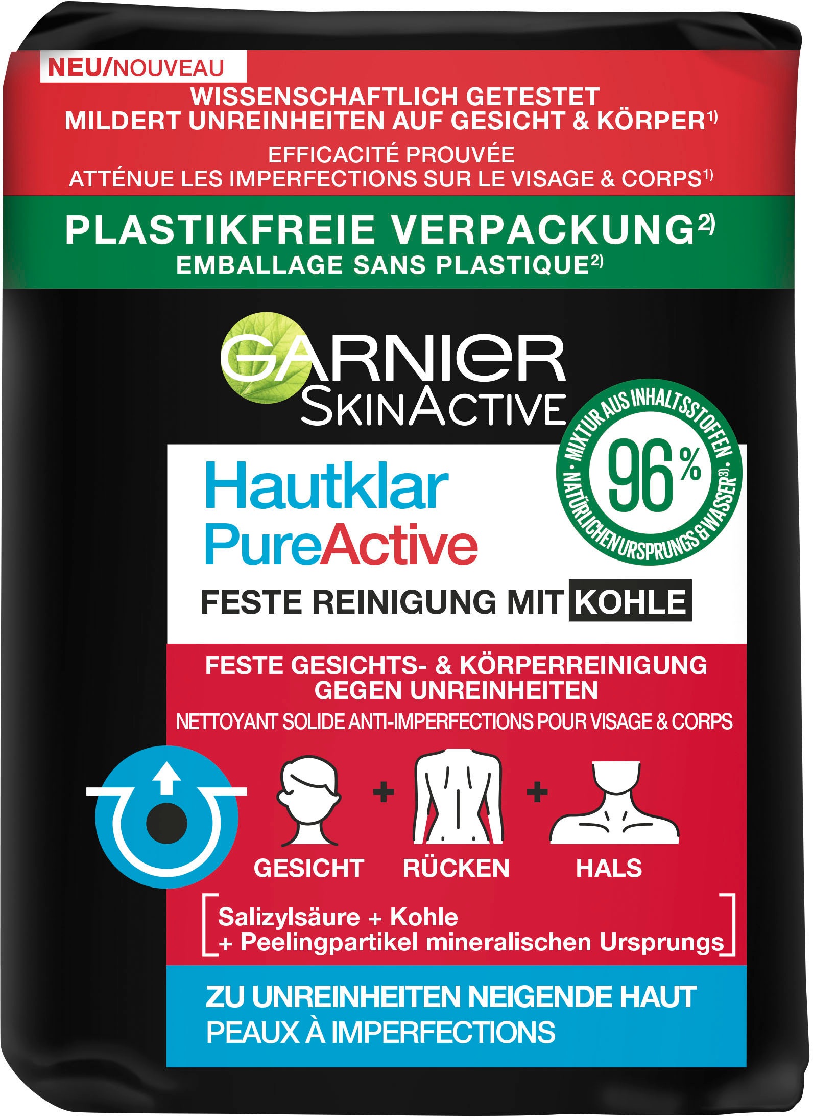 GARNIER Gesichtsseife »Hautklar PureActive Feste Reinigung«