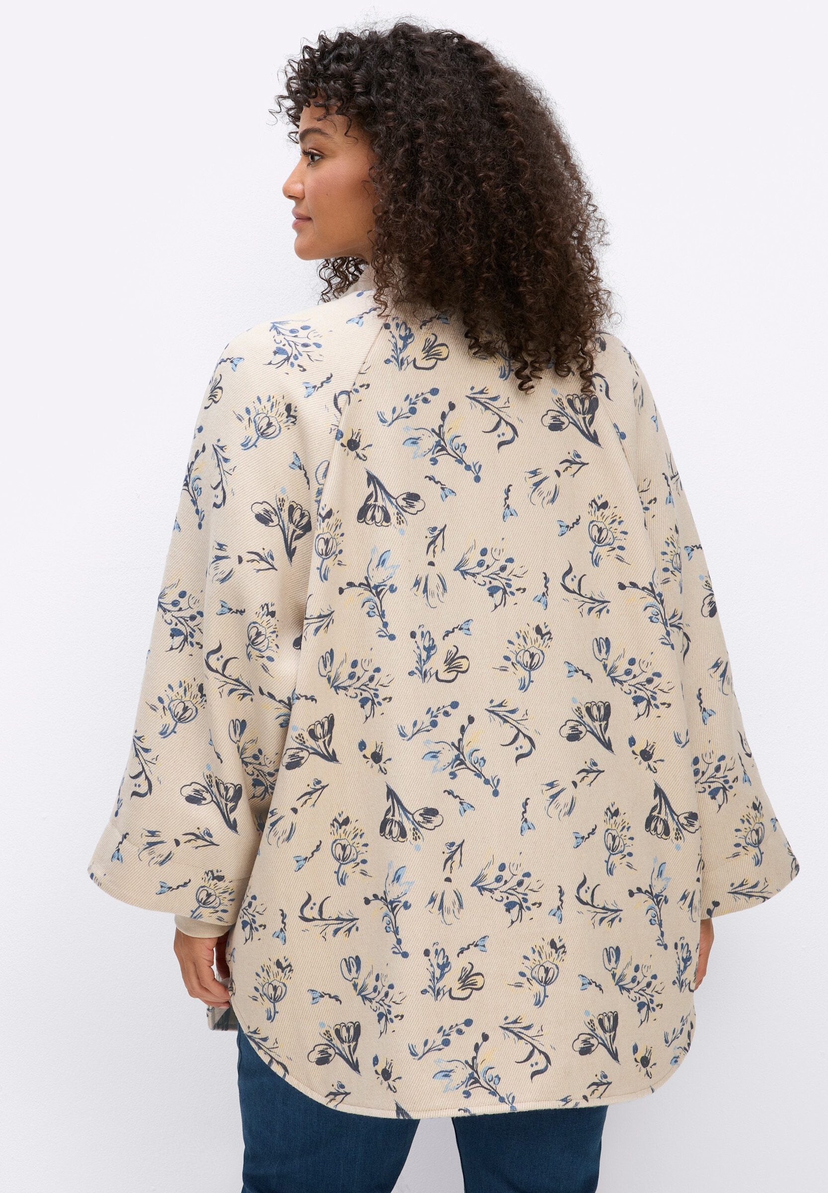 Sheego Cape »Cape Cape mit Blütenprint und Rippbündchen« keine Angabe