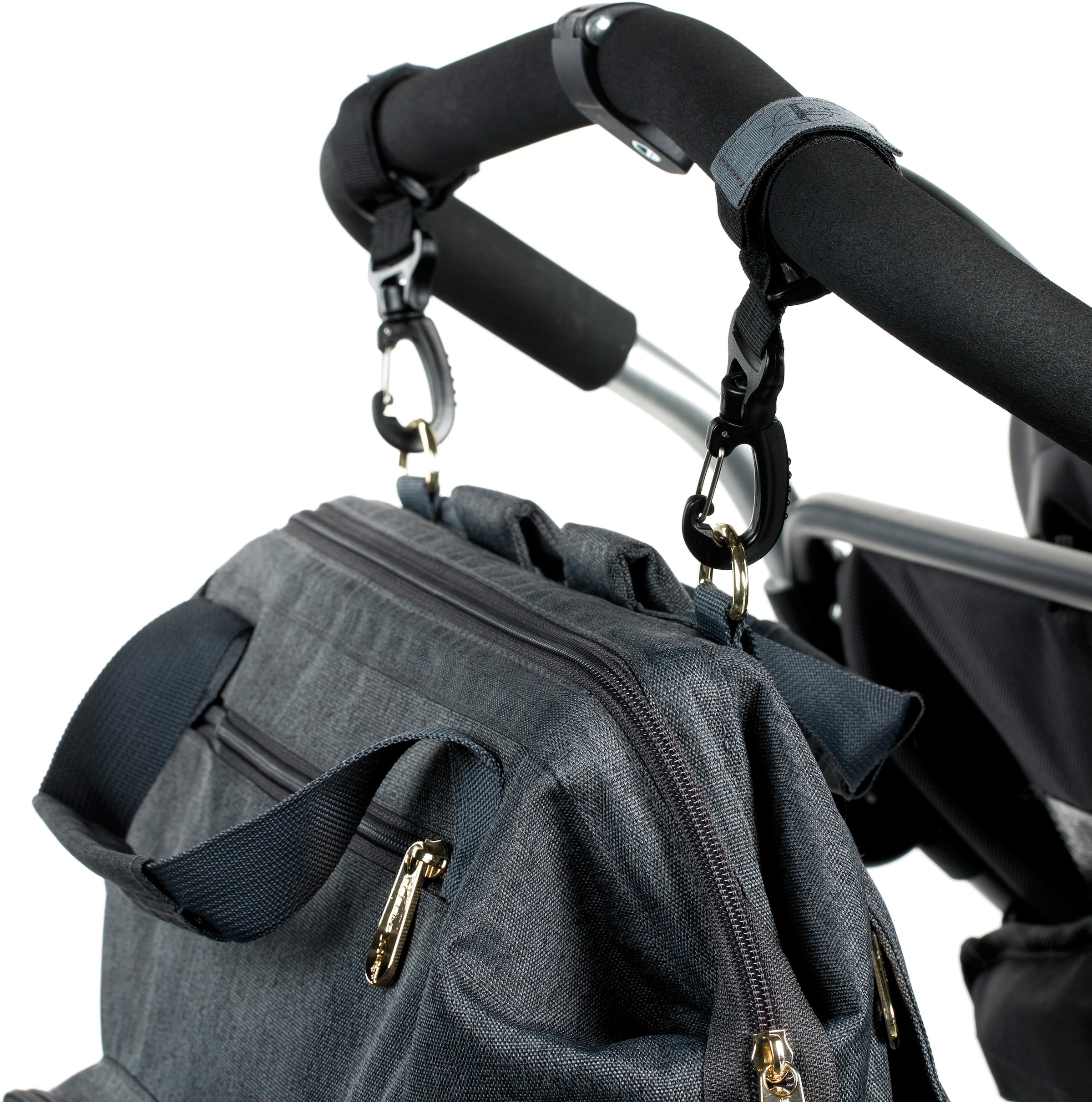 LÄSSIG Wickelrucksack »Glam, Goldie, Backpack Anthracite«, PETA-approved vegan