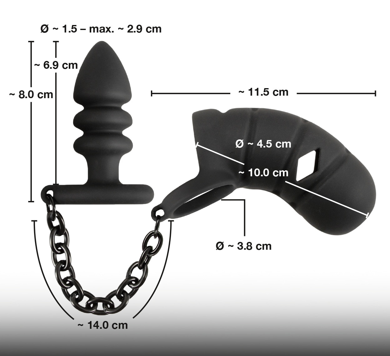 BLACK VELVETS Anal-Stimulator »Peniskäfig mit Analplug Cock cage with butt plug« ()