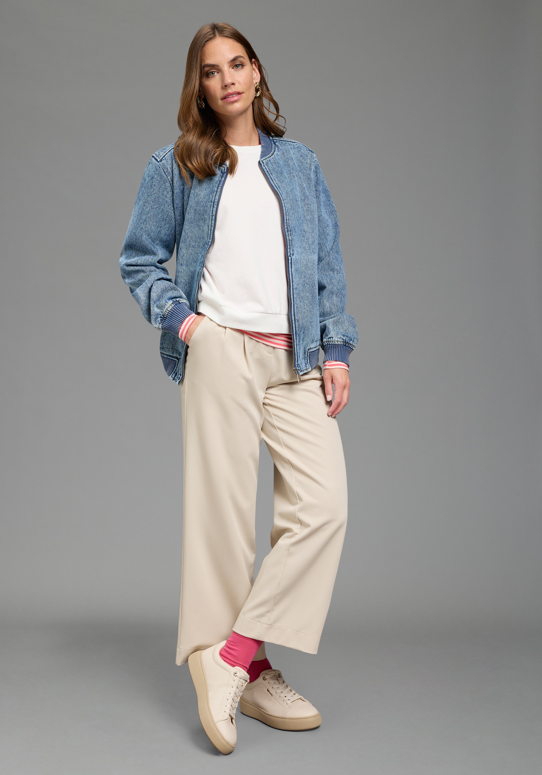 Arizona Jeansjacke »im winterlicheren Denim« hüftlang, Comfort Fit, mit Reißverschluss