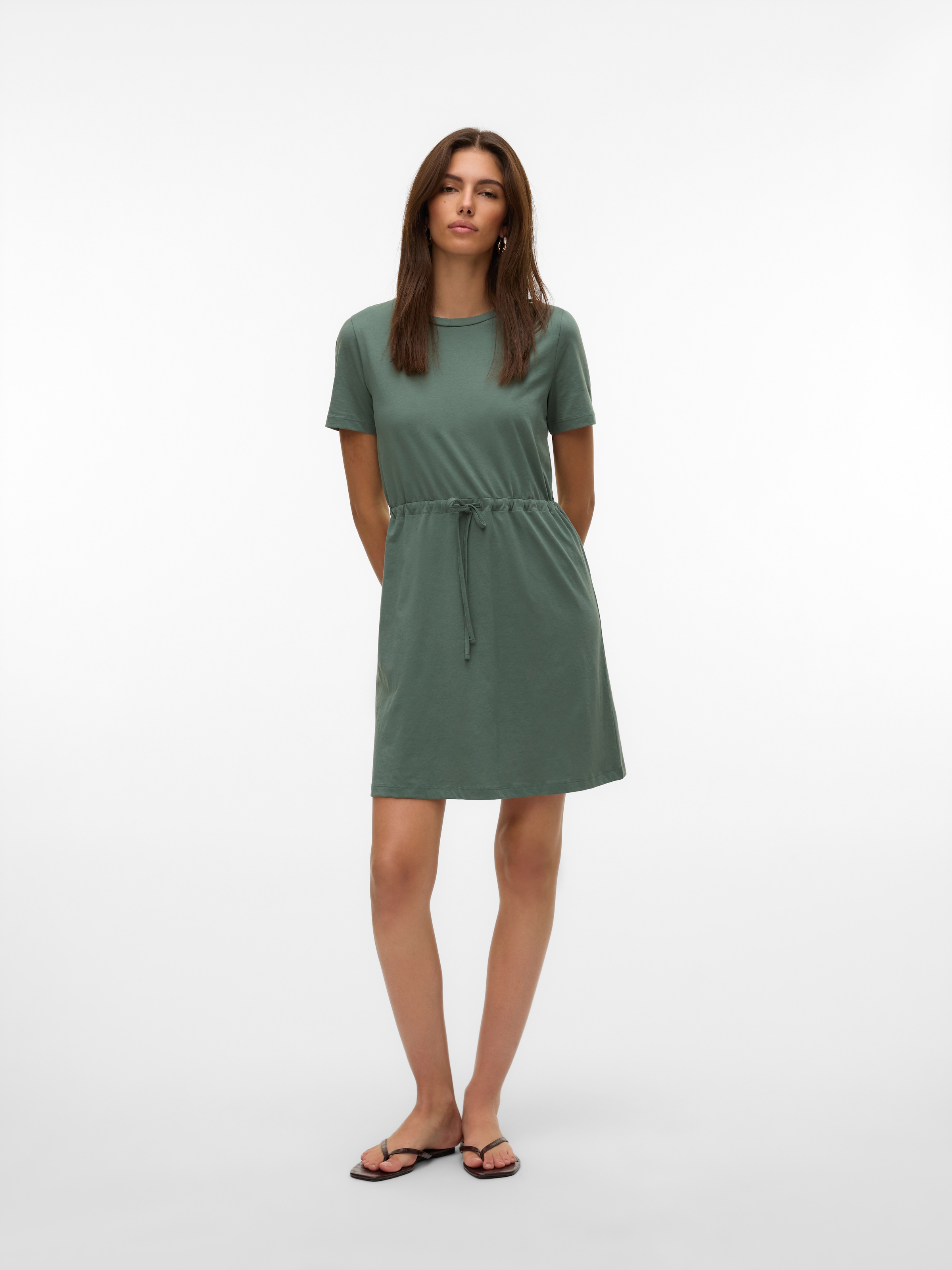 Vero Moda Shirtkleid »VMLUNA SS SHORT STRING DRESS JRS NOOS«