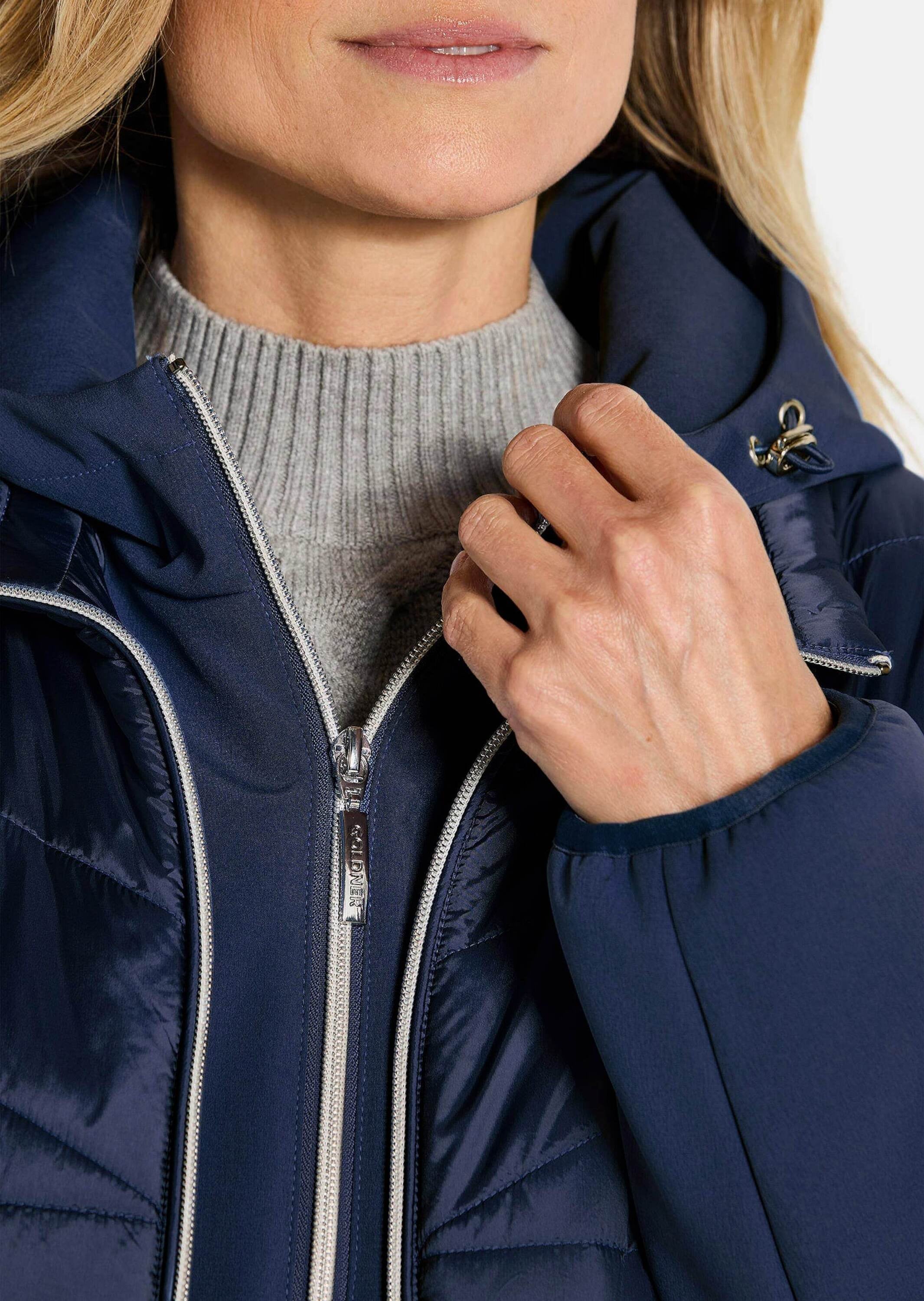 GOLDNER Kurzjacke »Kurzgröße Steppjacke mit Ärmeln aus Softshell«