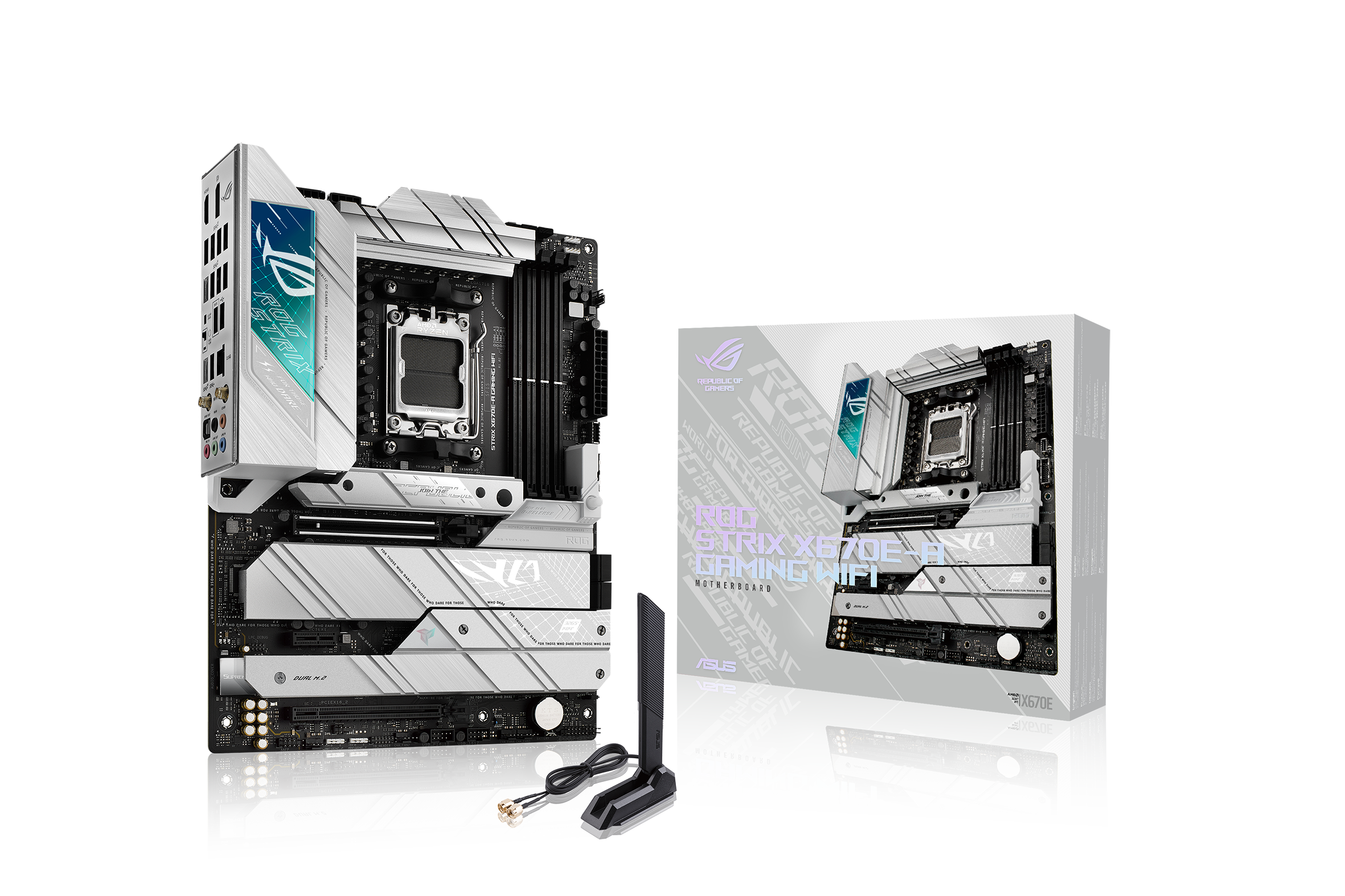 Asus Mainboard »ROG STRIX X670E-A GAMING WIFI«, Ryzen 7000, ATX, DDR5 Speicher, 4x M.2, USB 3.2