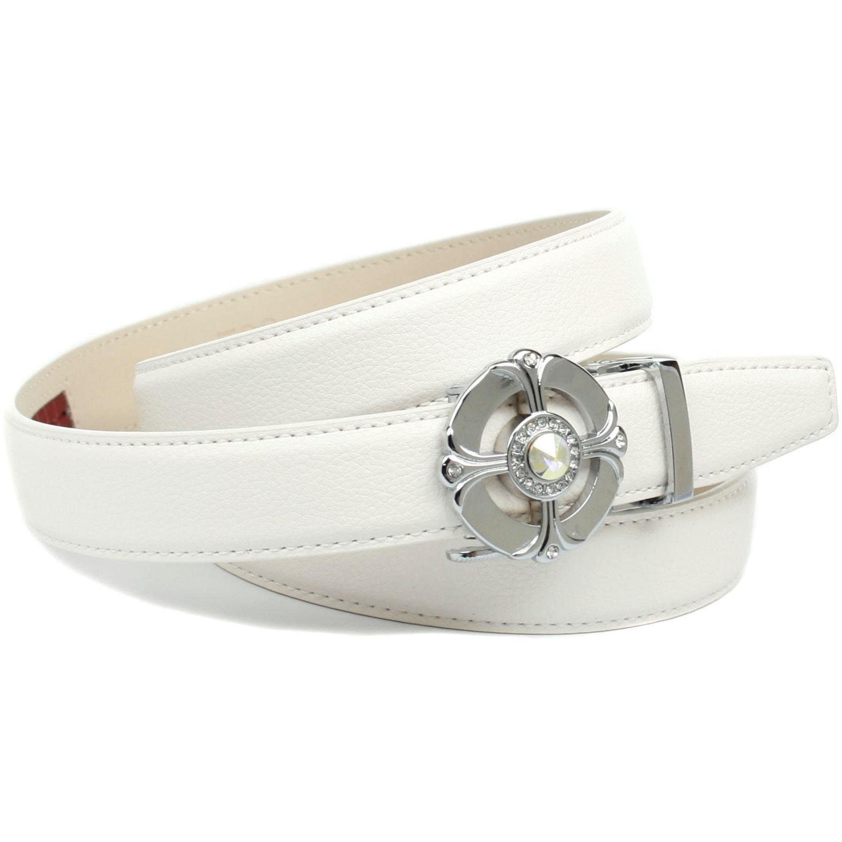 Anthoni Crown Ledergürtel, Femininer OTTO mit Schließe runder in bei Ledergürtel kaufen weiß