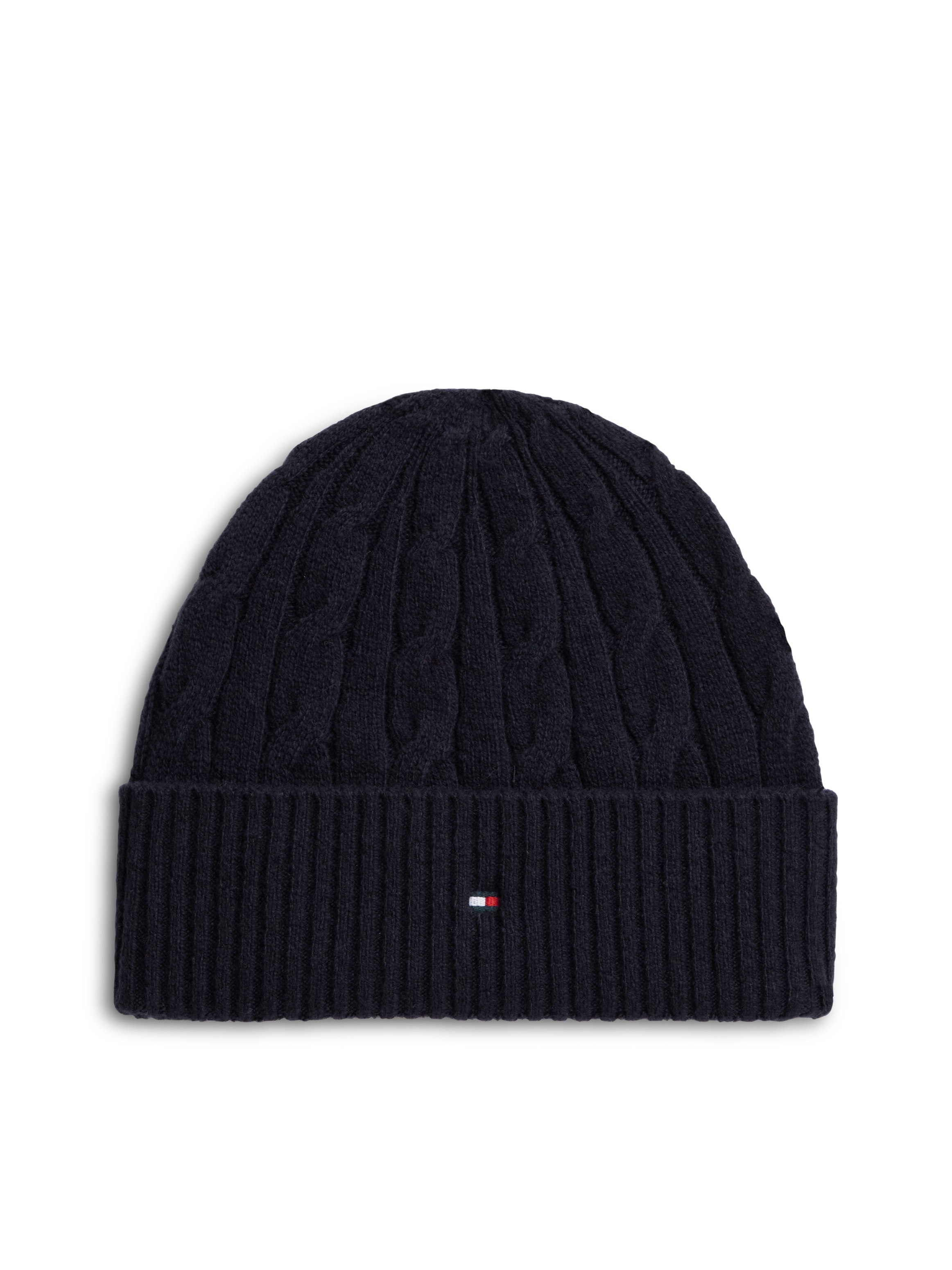 Tommy Hilfiger Beanie »TH FLAG CABLE« aus Lammwollmix mit Zopfmuster