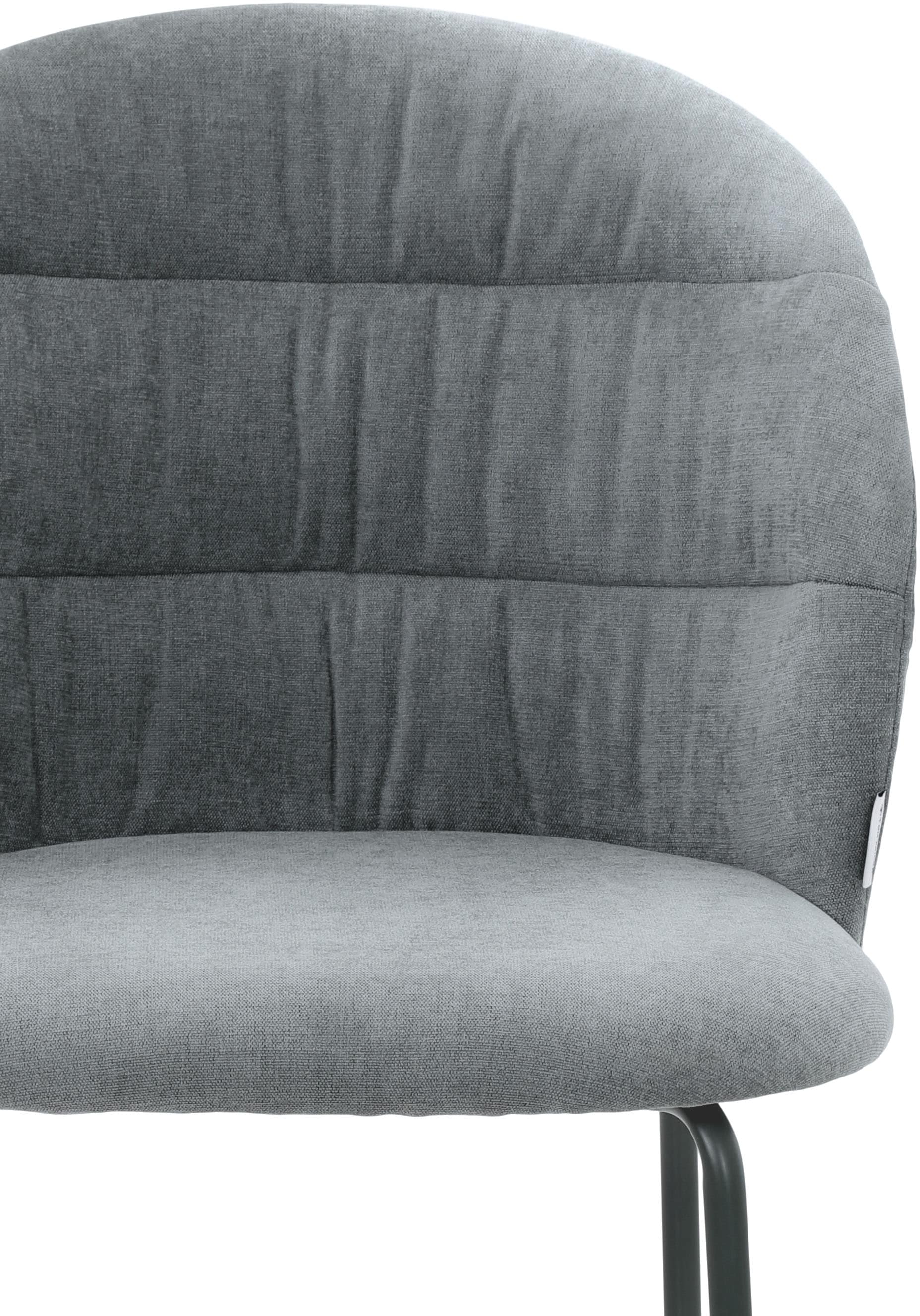 TOM TAILOR HOME 4-Fußstuhl »LEAF CHAIR«, (Set), 2 St., Chenille, 4-Fußgestell, Raffung in der Rückenlehne