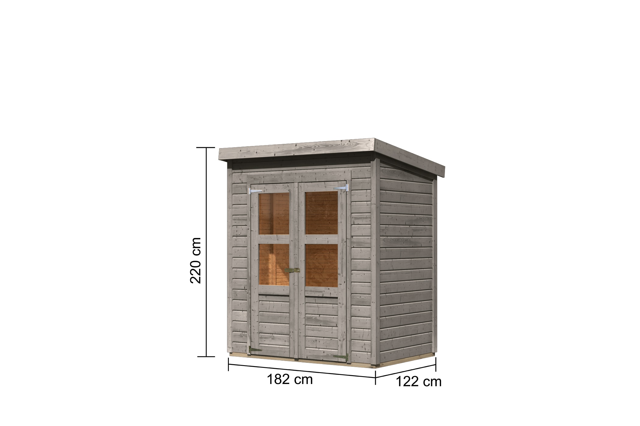 Karibu Gartenhaus »»Merseburg 2« vorvergraut« aus Fichtenholz, farbig lasiert