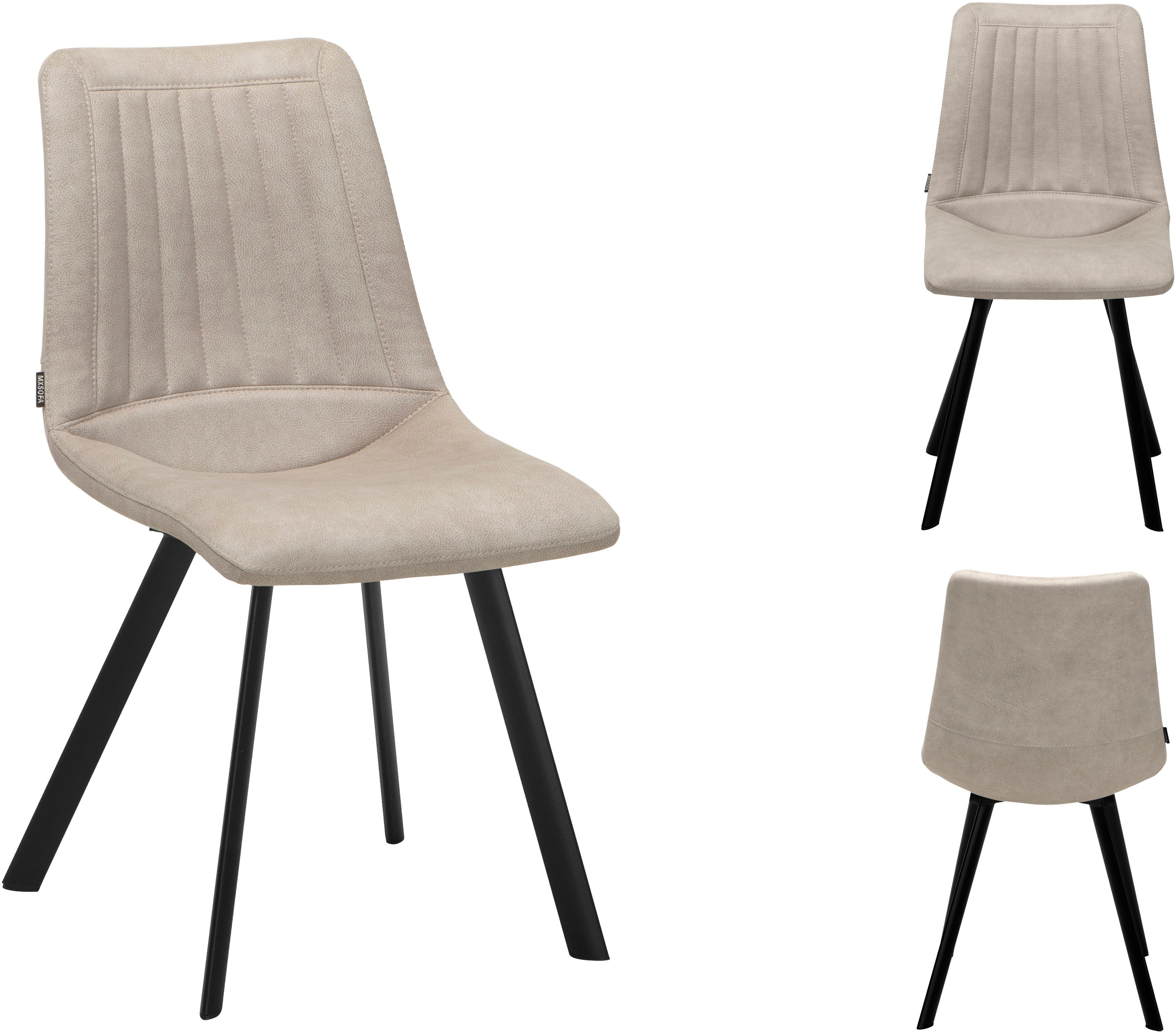 OMG Design Esszimmerstuhl »Pluto«, (Set), 2 St., Stoff, pflegeleichte Microfaser, Lederoptik