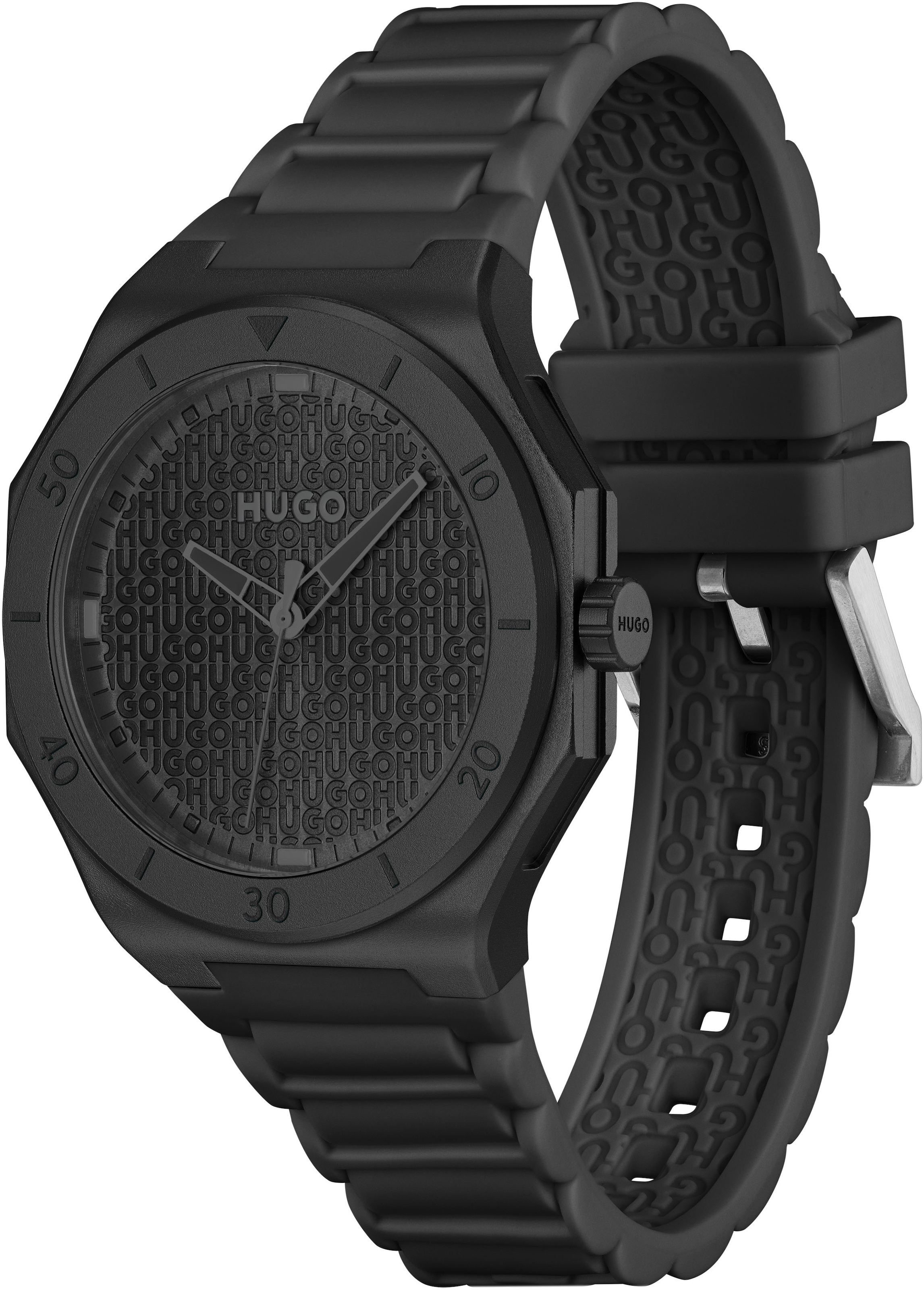 HUGO Quarzuhr »#GRAIL LIGHT«, Armbanduhr, Herrenuhr, Silikonarmband, analog