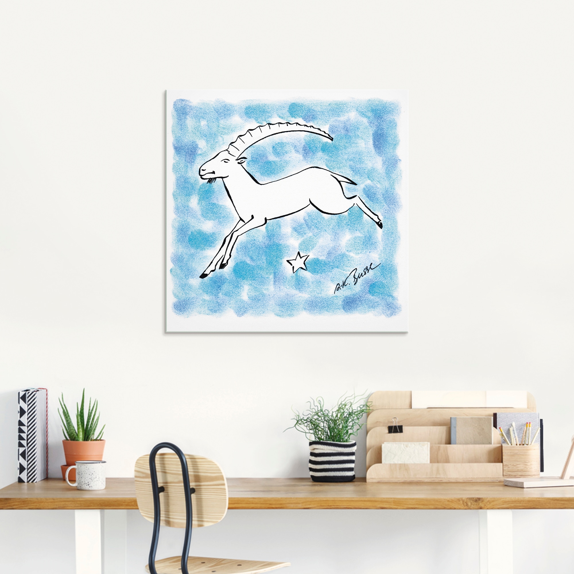 Artland Glasbild »Serie Sternzeichen Steinbock«, Sternzeichen, (1 St.), in verschiedenen Größen