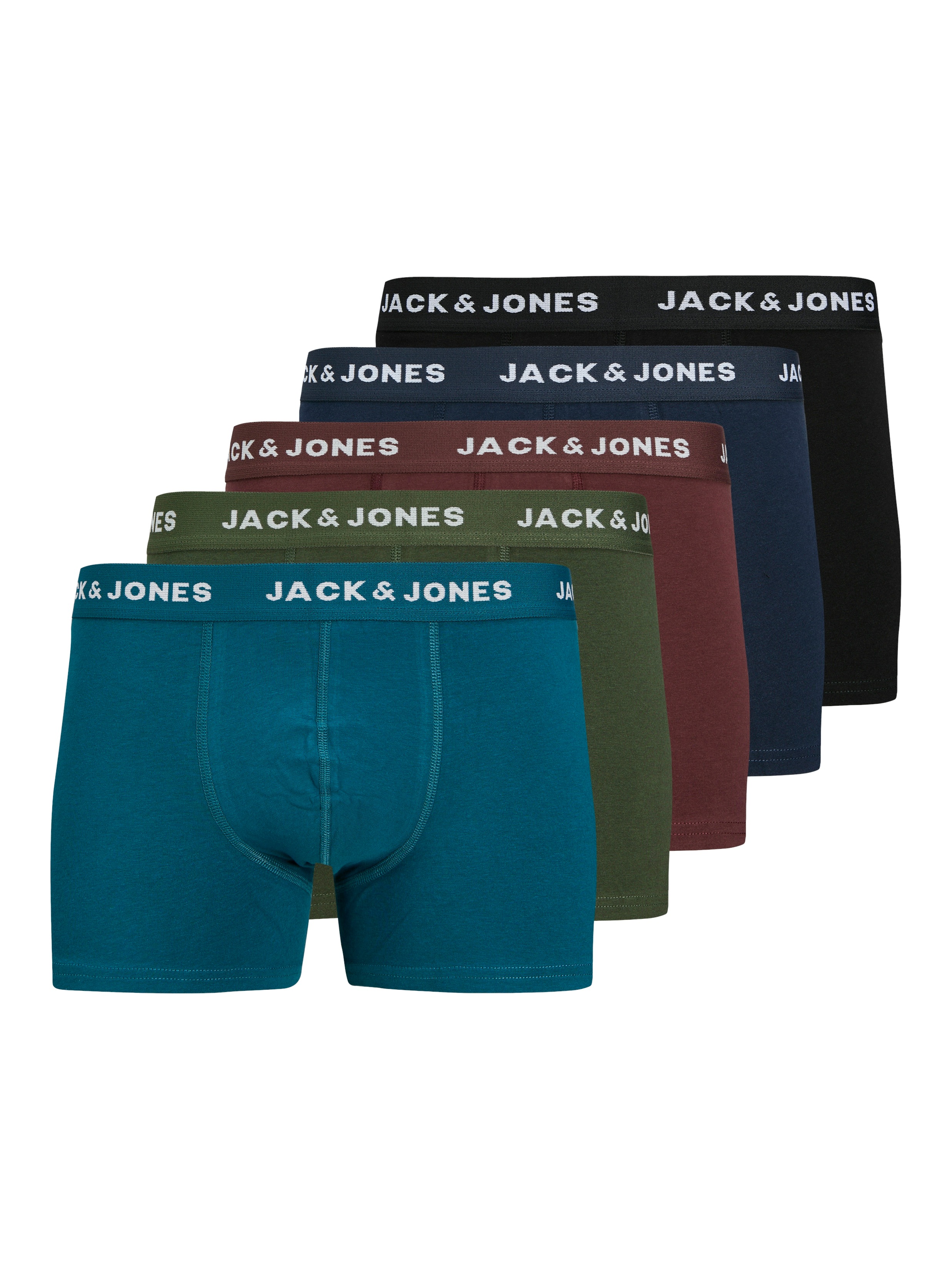 Jack & Jones Herren Trunk »JACTEO – Elastische Boxershorts mit Stretch und Bund« Packung in bunt, Größe S