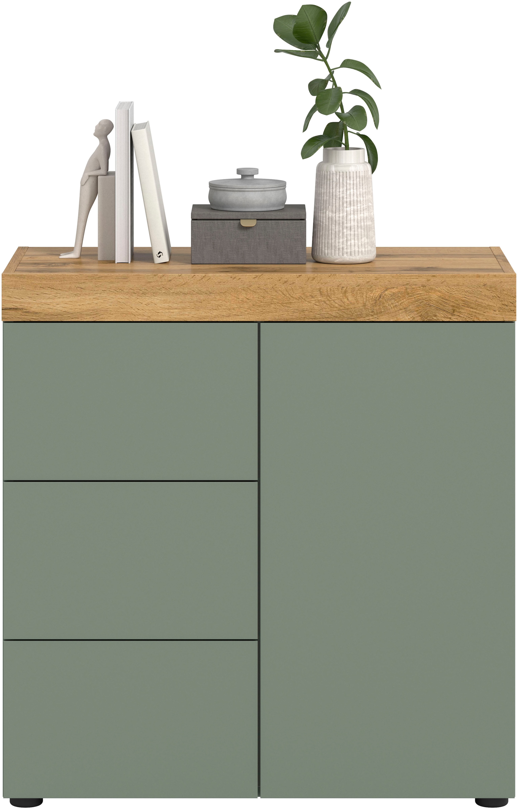 OTTO home Kommode »MAMBO, TOPSELLER!, Breite 77cm, 1 Tür, 3 Schubkästen, push-2-open« 2 farbige Ausführung, in verschiedenen Farben erhältlich, 1 Stk. tlg. Kommode, Anrichte, Wohnzimmer, Schlafzimmer