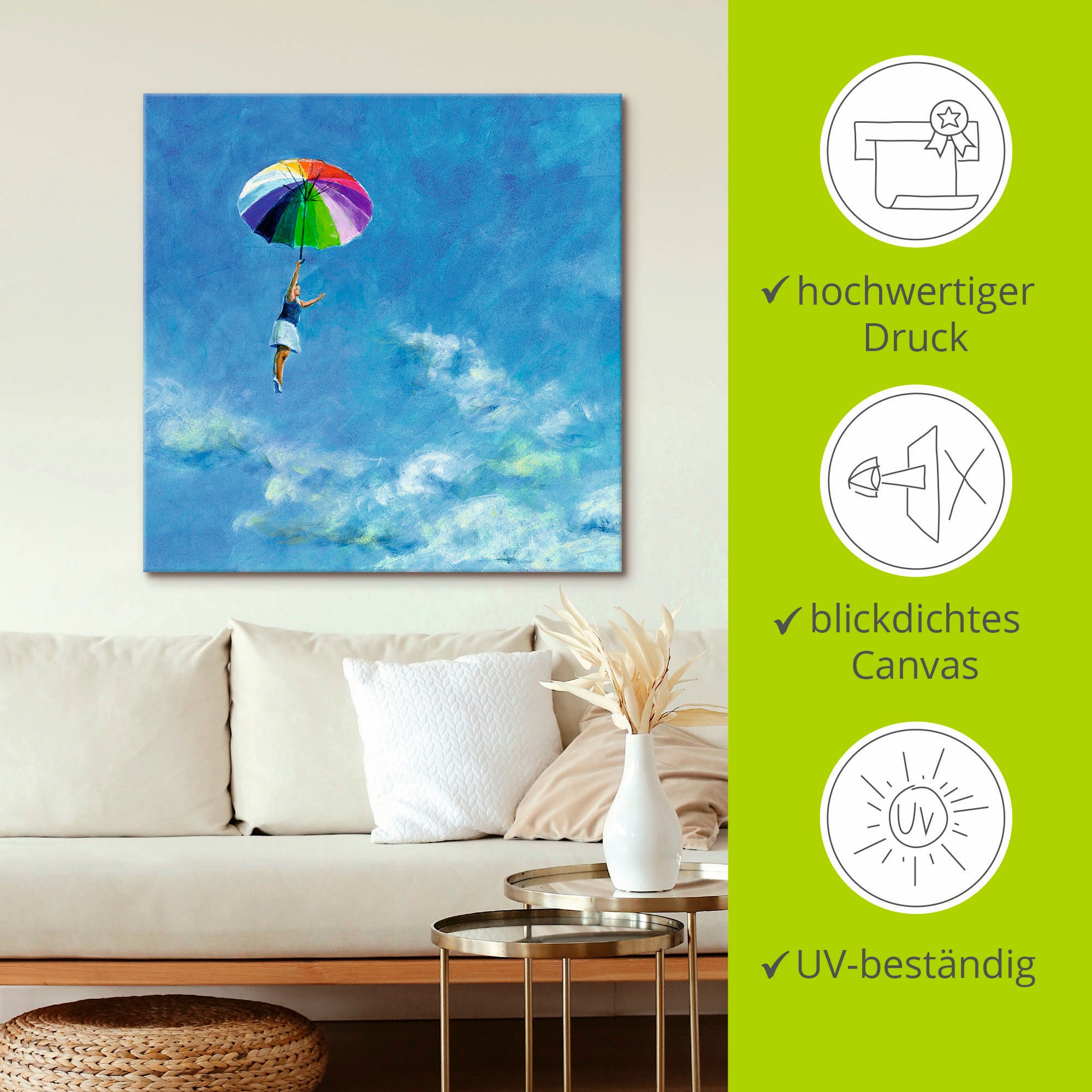 Artland Leinwandbild »Das Leben leben« Frau 1 Stk. tlg. auf Holzrahmen gespannt