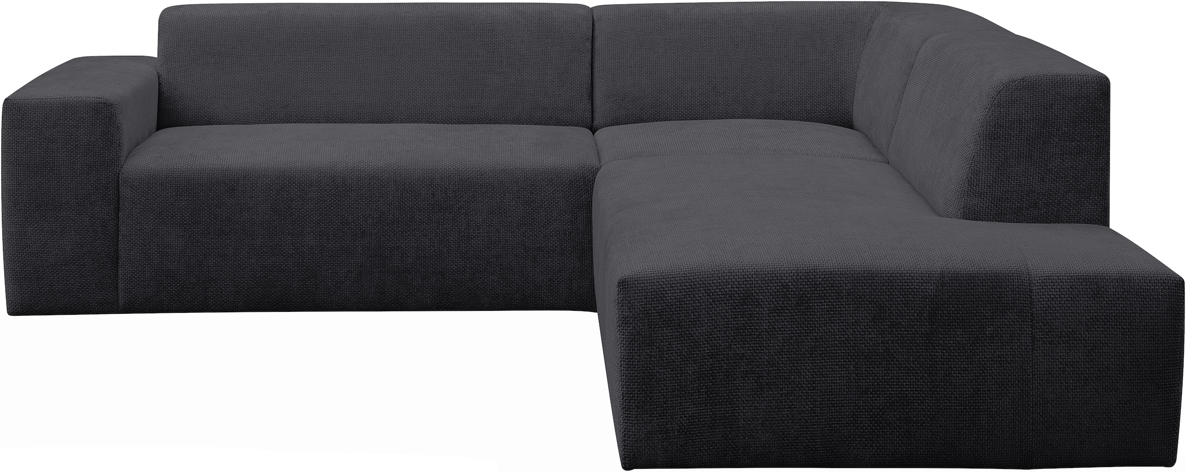 WERK2 Ecksofa »Zeus-M, tolles Sofa mit schönen Details, L-Form«, Curvy Trend Garnitur, urbane Optik, komfortable Wellenunterfederung
