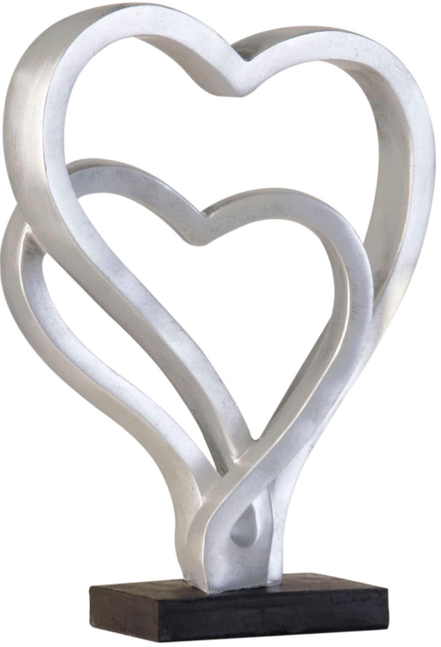 GILDE Dekoobjekt »Skulptur Hearts, antik (1 antikfinish, St.), bei Höhe cm, silber«, Wohnzimmer Herz-Form, 30 OTTO bestellen
