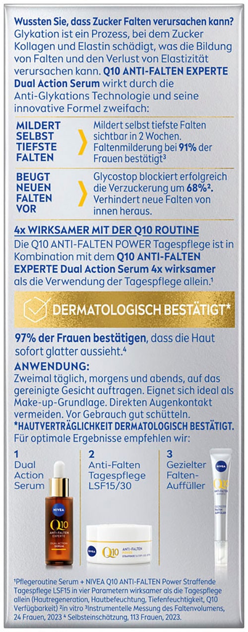 Nivea Pflege-Set »Q10 Anti-Falten Dual Action Serum + Q10 Tagespflege LSF 30«, (2 tlg.)