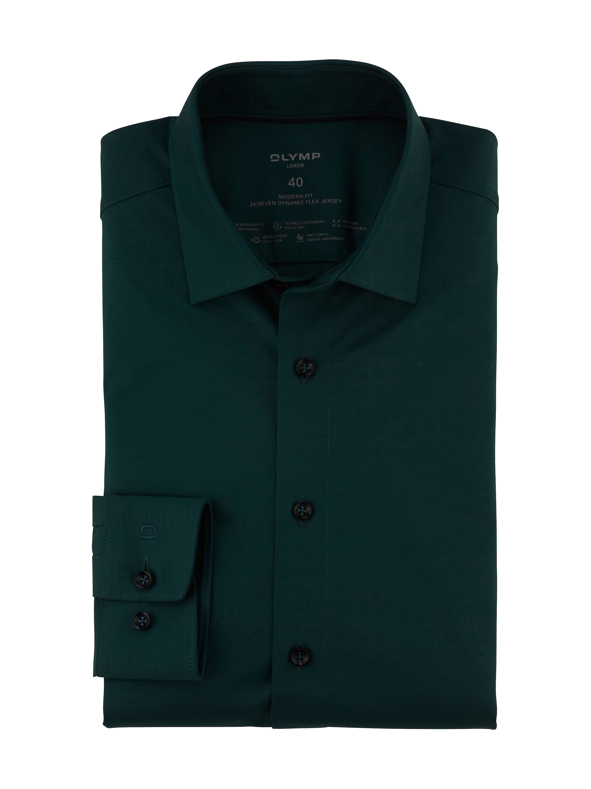 OLYMP Langarmhemd »Luxor 24/Seven modern fit Jerseyshirt«, mit geruchshemmenden Materialeigenschaften