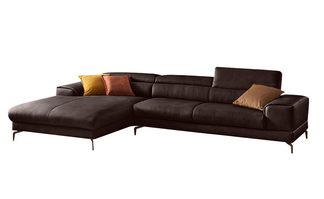 W.SCHILLIG Ecksofa »piedroo, Designsofa mit tollem Sitzkomfort, bequem und elegant, L-Form«, Kopfteilverstellung, wahlweise mit Sitztiefenverstellung, Breite 343cm
