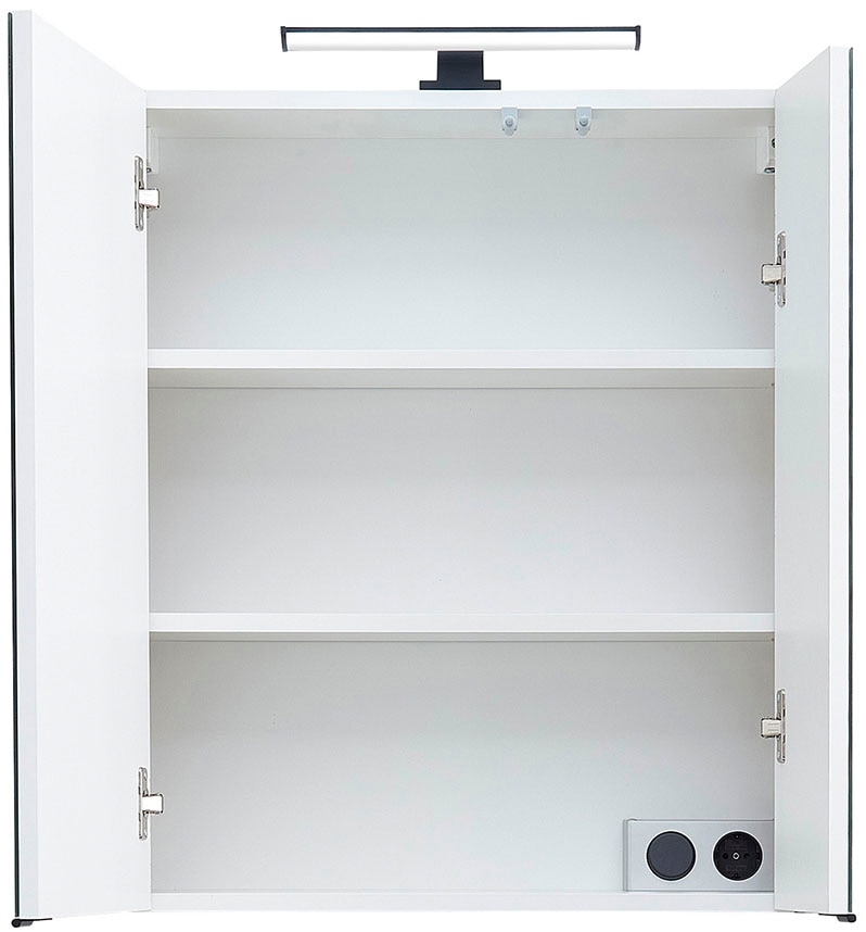 Saphir Badmöbel-Set »Quickset 395 5-teilig, Waschbeckenunterschrank mit LED-Spiegelschrank«, (6 St.), Unterschrank, Hängeschrank, Midischrank, inkl. Türdämpfer, 7 Türen