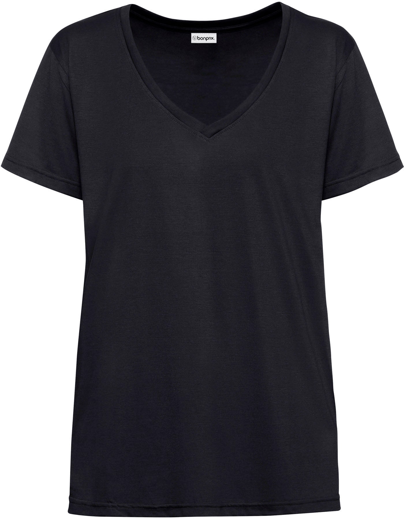 bonprix T-Shirt lockere Passform, Kurzarm-Design, V-Ausschnitt