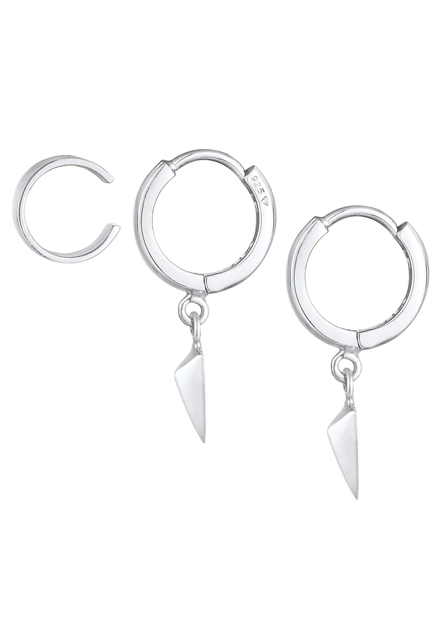 Elli Ohrstecker-Set »Ohrringe Creolen Hänger Earcuff Dreieck (3 tlg) 925 Sterling Silber«