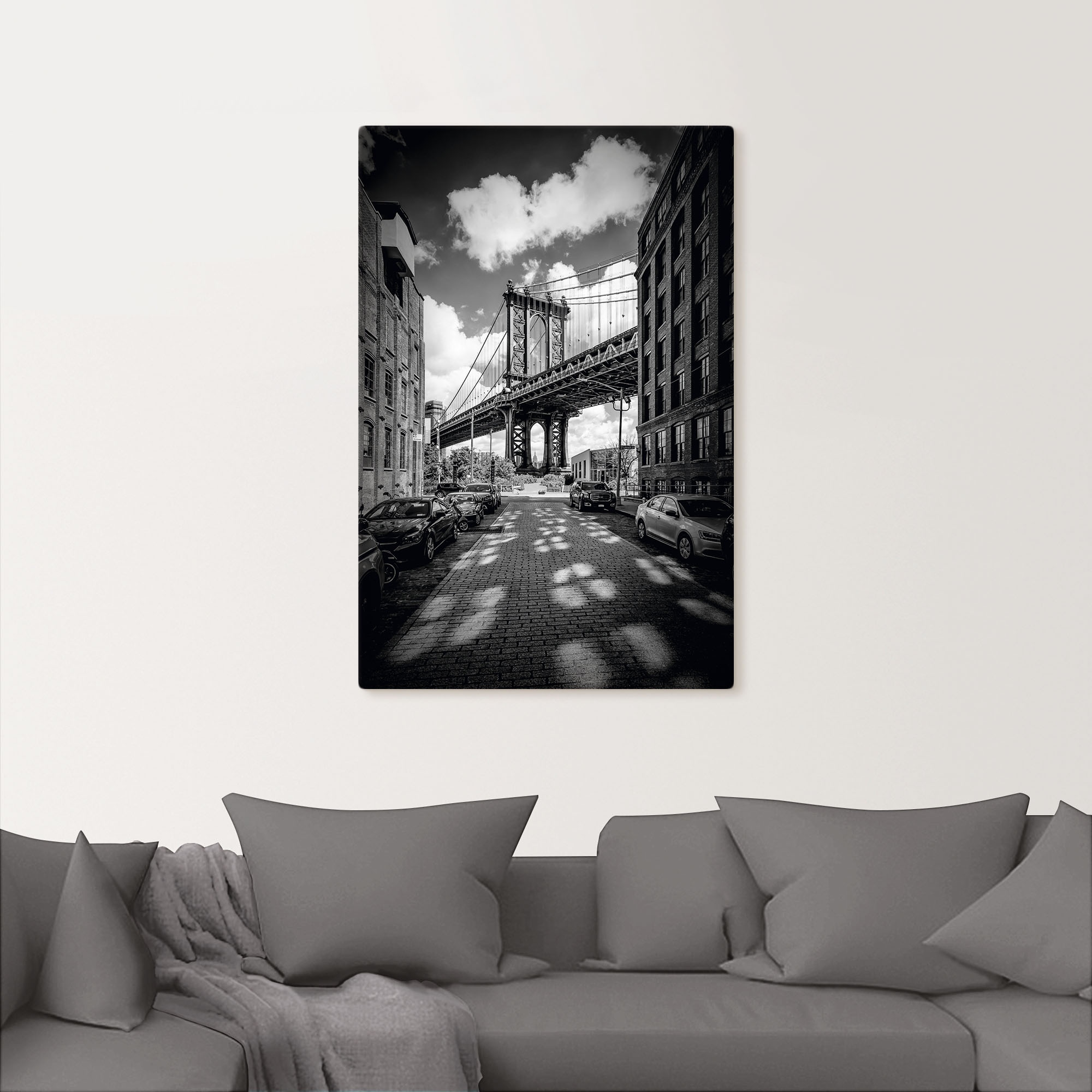 Artland Wandbild »Manhattan Bridge in Brooklyn, New York« New York 1 Stk. tlg. auf Holzrahmen gespannt
