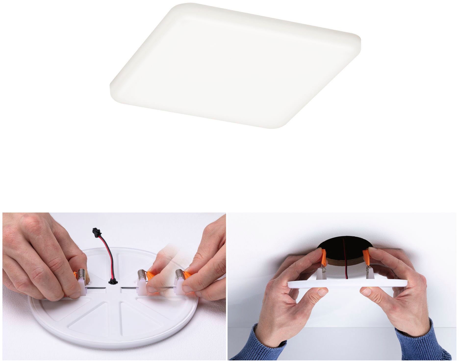 Paulmann LED Einbauleuchte »LED Einbaupanel Veluna VariFit IP44 eckig 125x125mm 8,5W 4.000K Satin«, 1 flammig, LED Einbaupanel Veluna VariFit IP44 eckig 125x125mm 8,5W 4.000K Satin