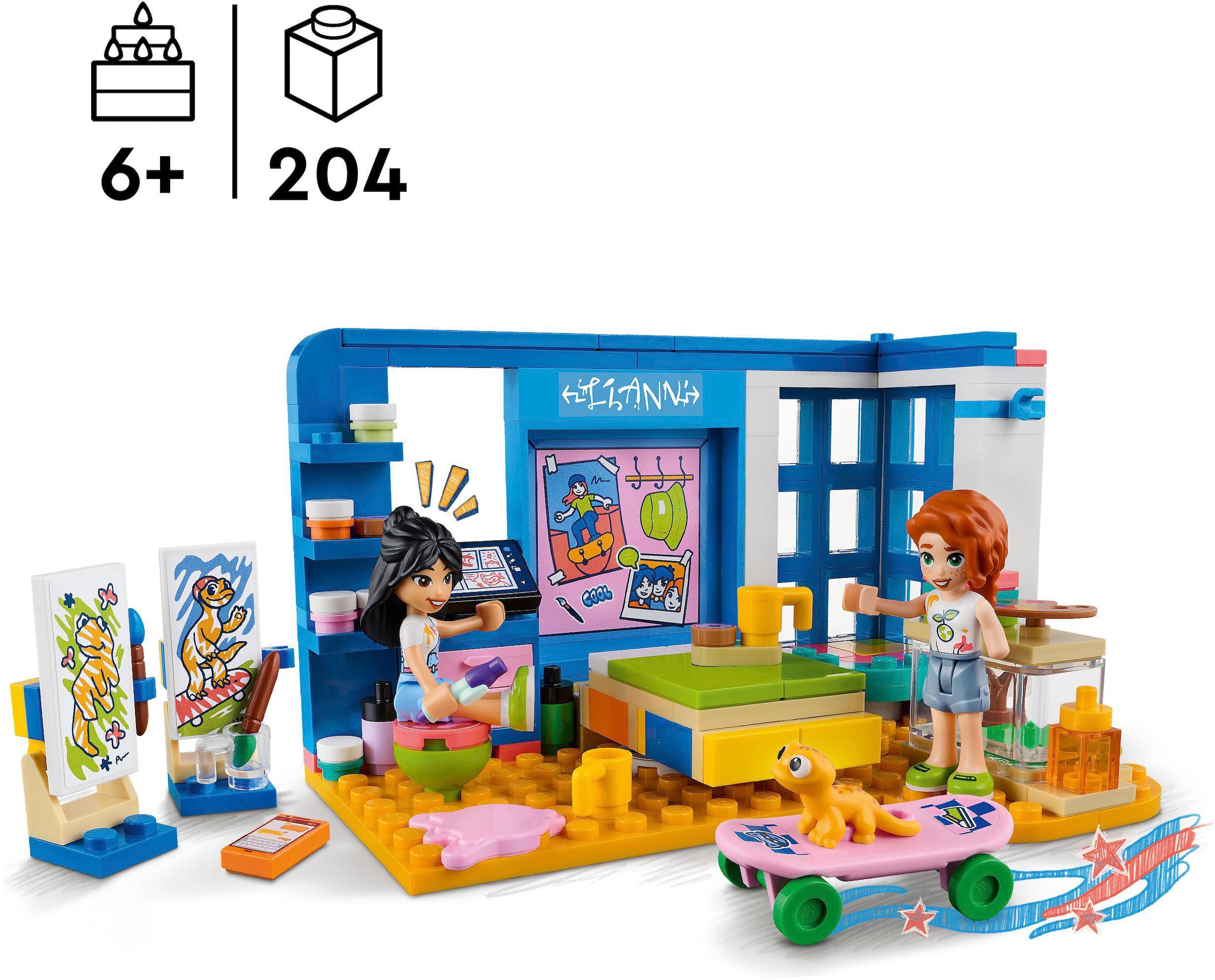 LEGO® Konstruktionsspielsteine »Lianns Zimmer (41739), LEGO® Friends«, (204 St.), Made in Europe