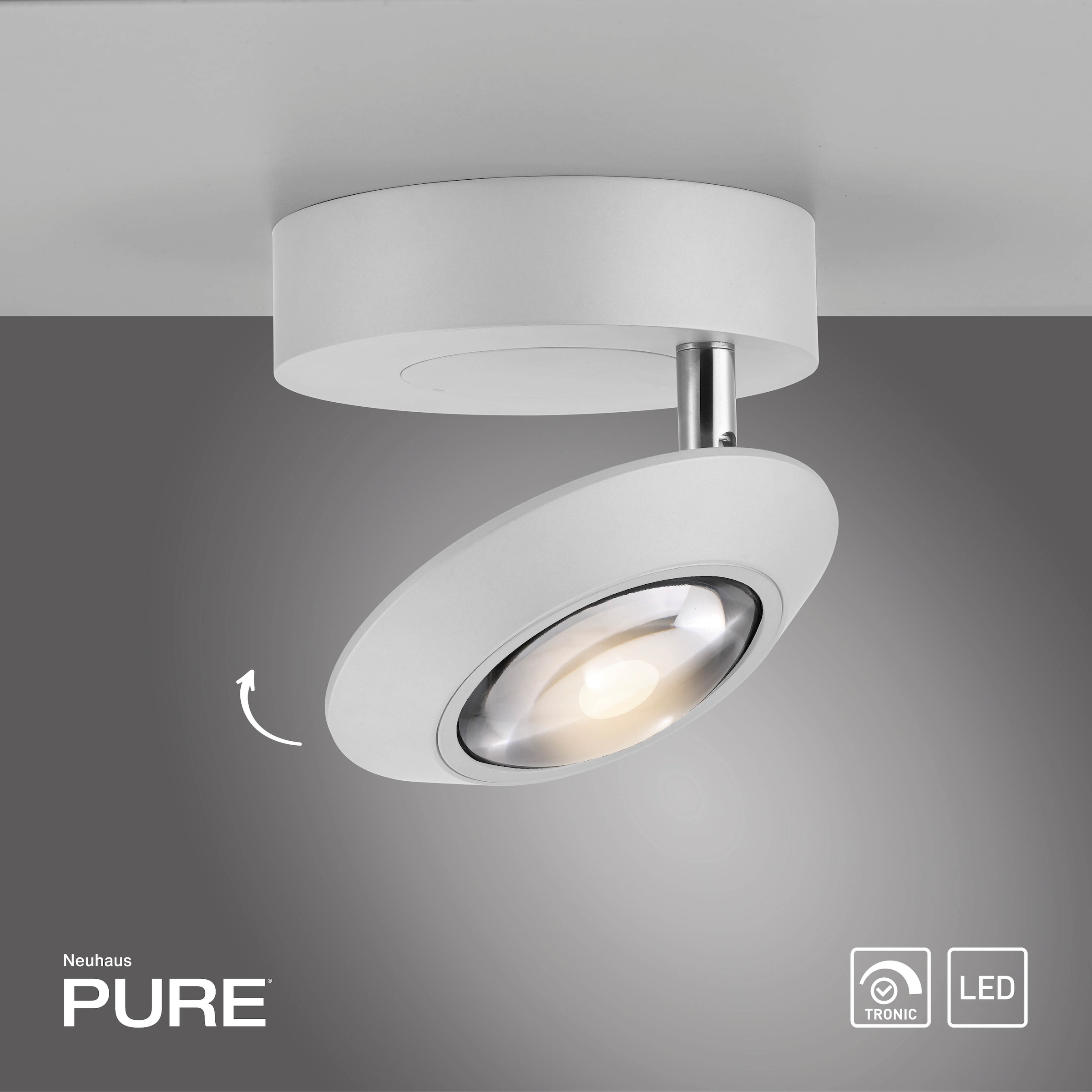 Neuhaus PURE LED Deckenleuchte »PURE Oculis« LED-Board 1 Stk. Warmweiß Dimmfähig über separaten Tronicdimmer, dreh- & schwenkbar
